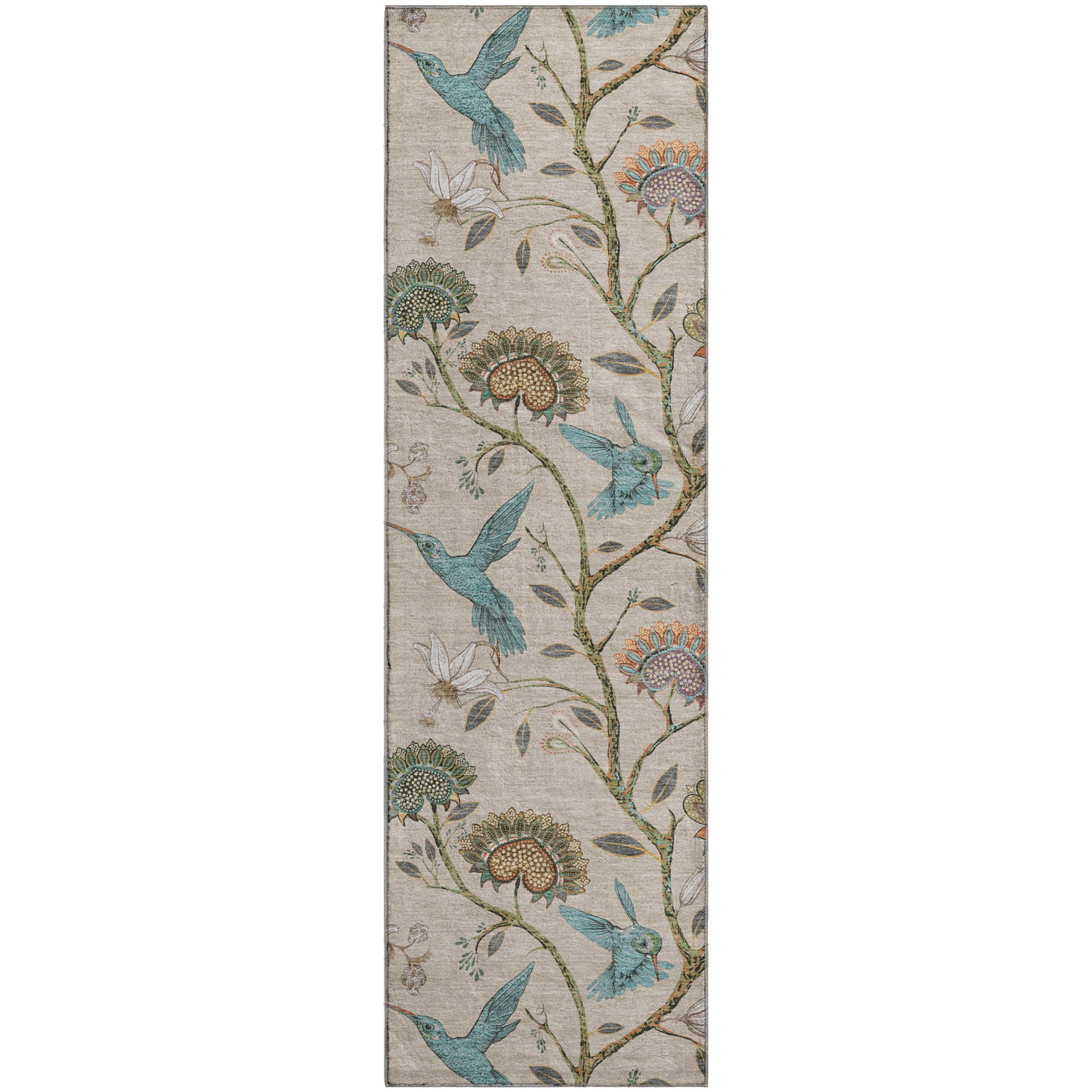 Dublin Machine Washable Kitchen Beige Rug 2'3" x 7'6" #shape_Runner