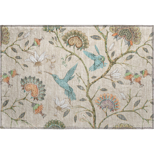 Dublin Machine Washable Kitchen Beige Rug 1'8" x 2'6"