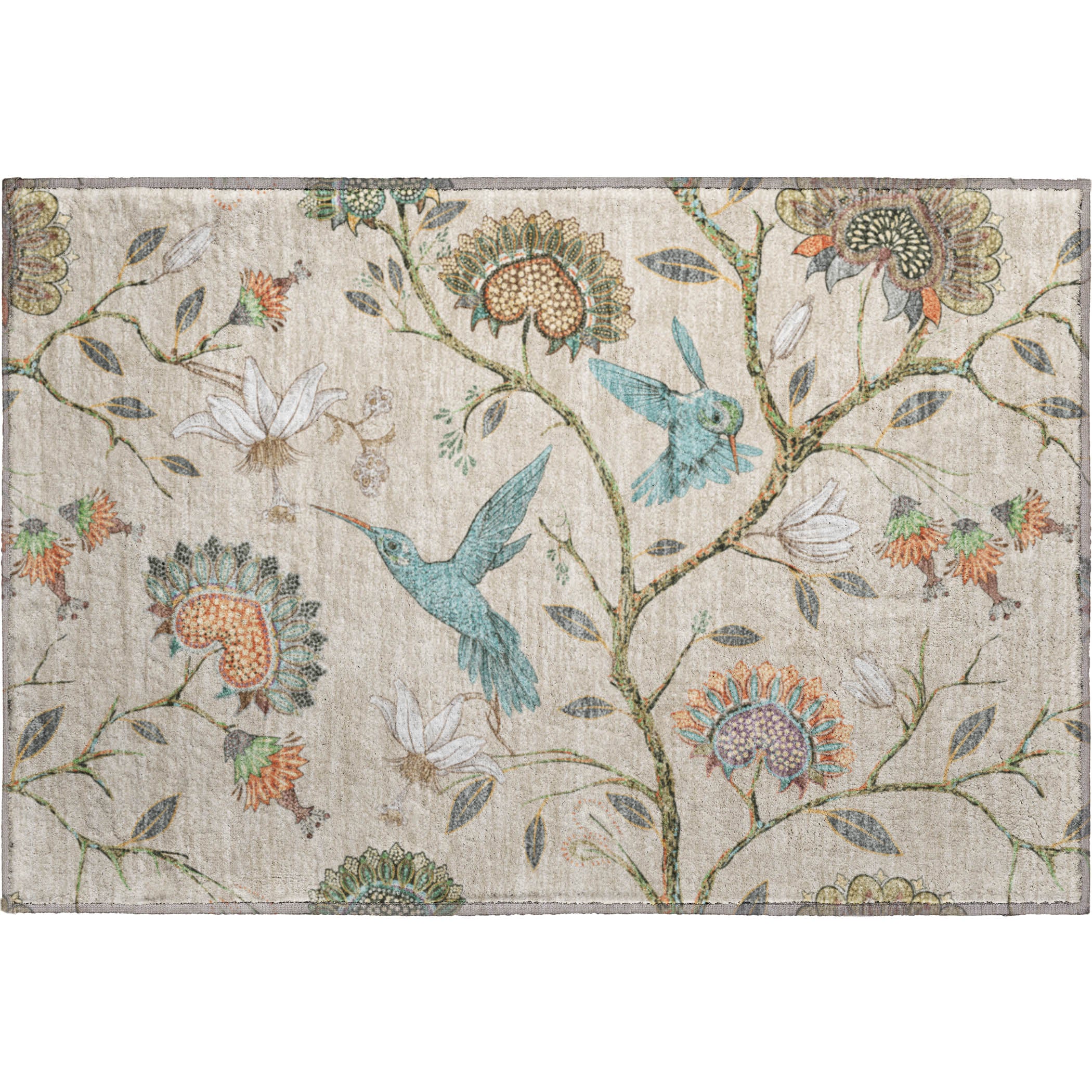 Dublin Machine Washable Kitchen Beige Rug 1'8" x 2'6" #shape_Rectangle