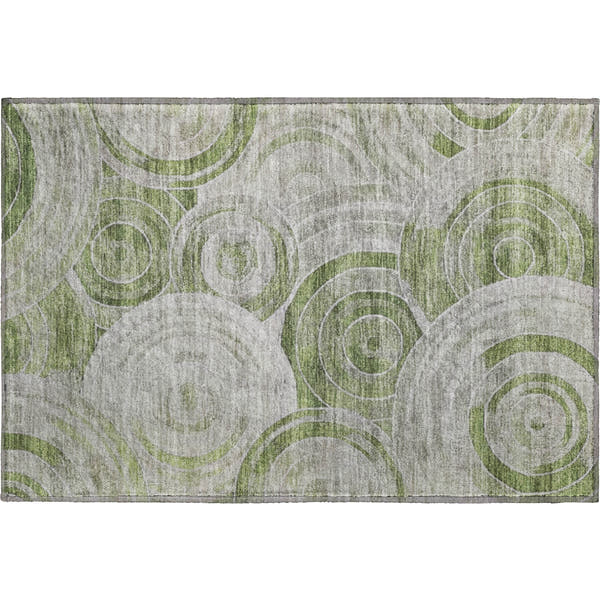 Colombo Machine Washable Transitional Aloe Green Rug 1'8" x 2'6"
