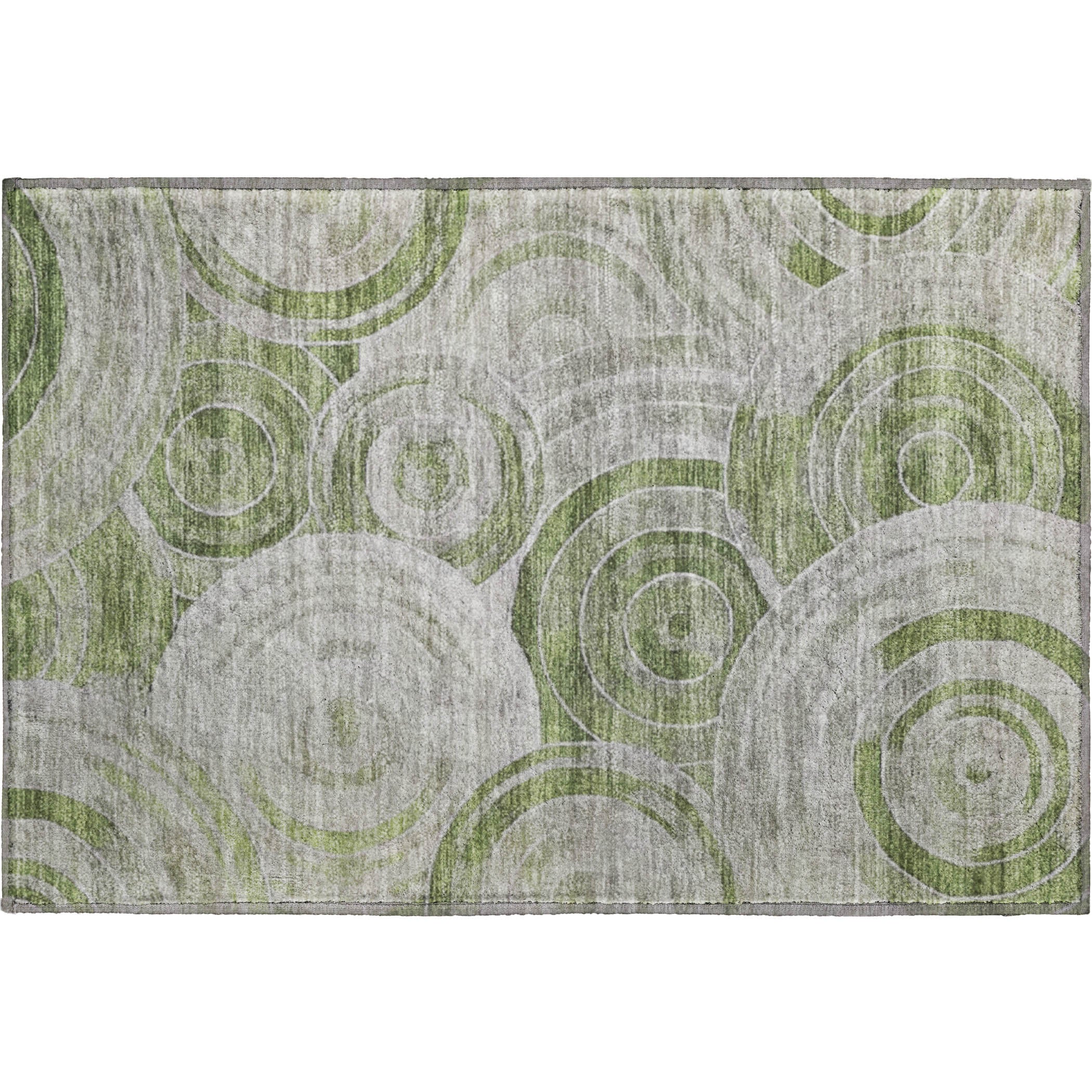 Colombo Machine Washable Transitional Aloe Green Rug 1'8" x 2'6" #shape_Rectangle