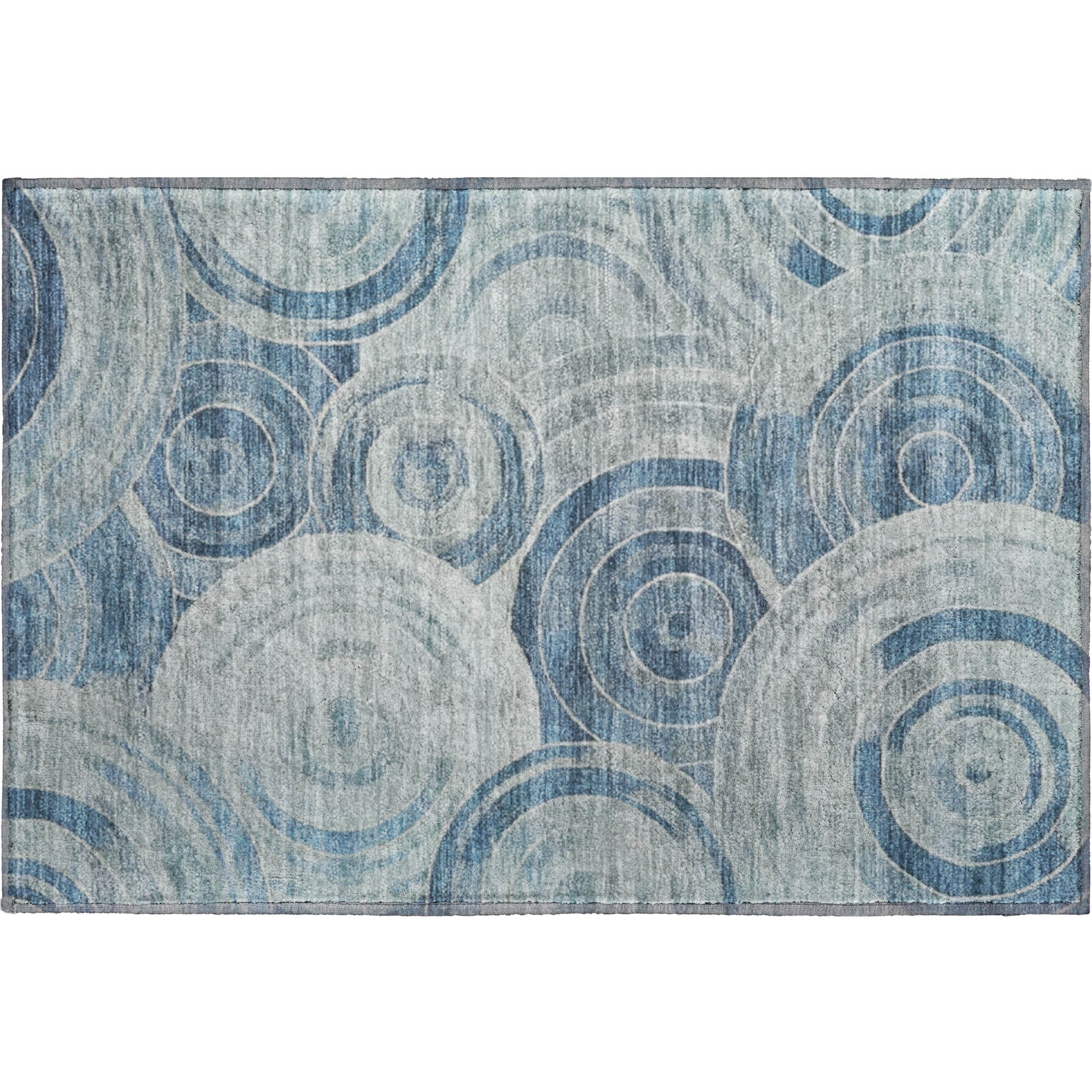 Colombo Machine Washable Transitional Blue Rug 1'8" x 2'6" #shape_Rectangle