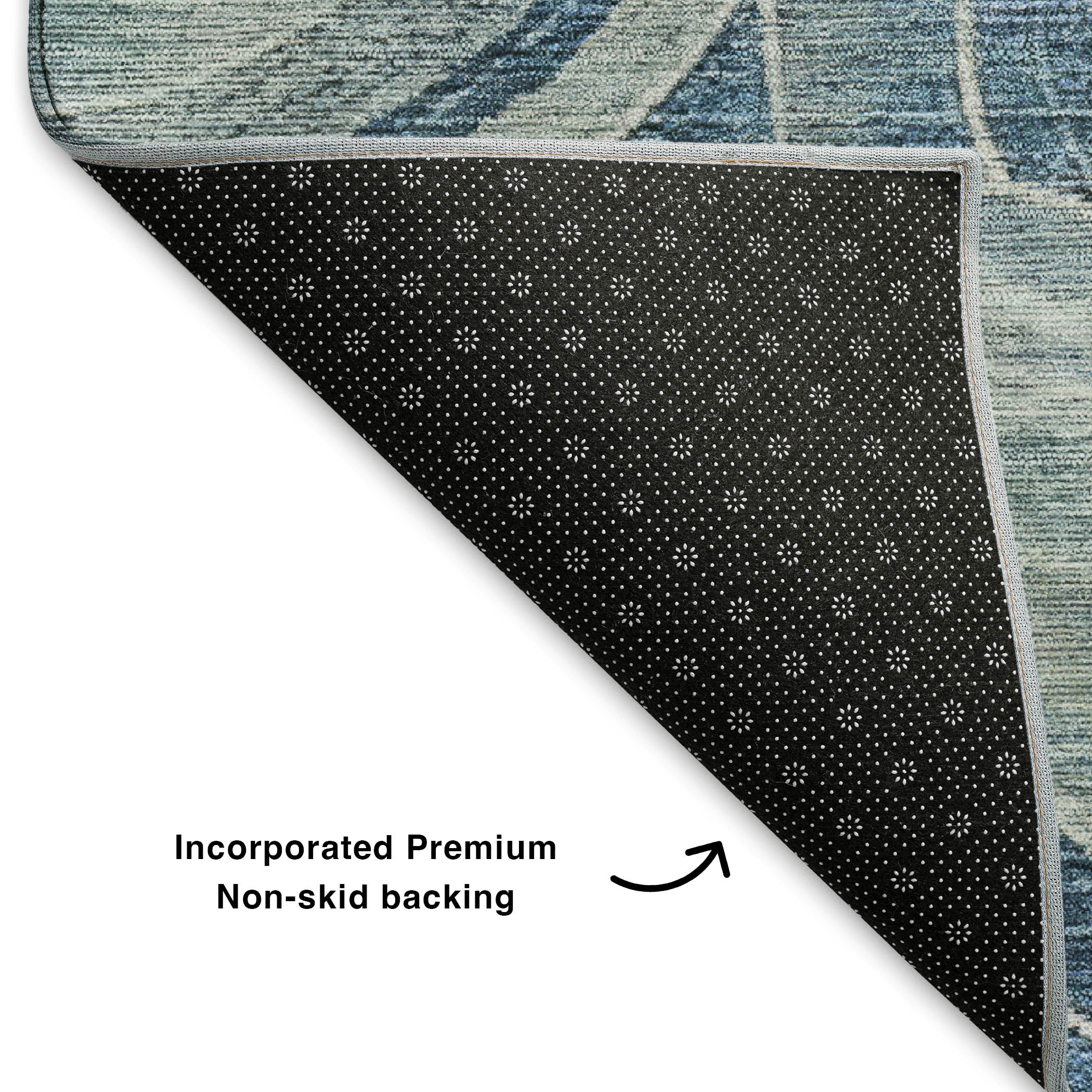 Colombo Machine Washable Transitional Blue Rug 1'8" x 2'6" #shape_Rectangle