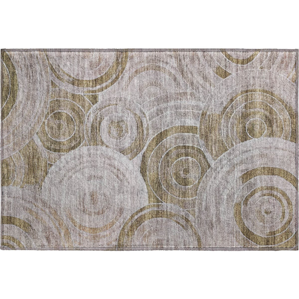 Colombo Machine Washable Transitional Brown Rug 1'8" x 2'6"