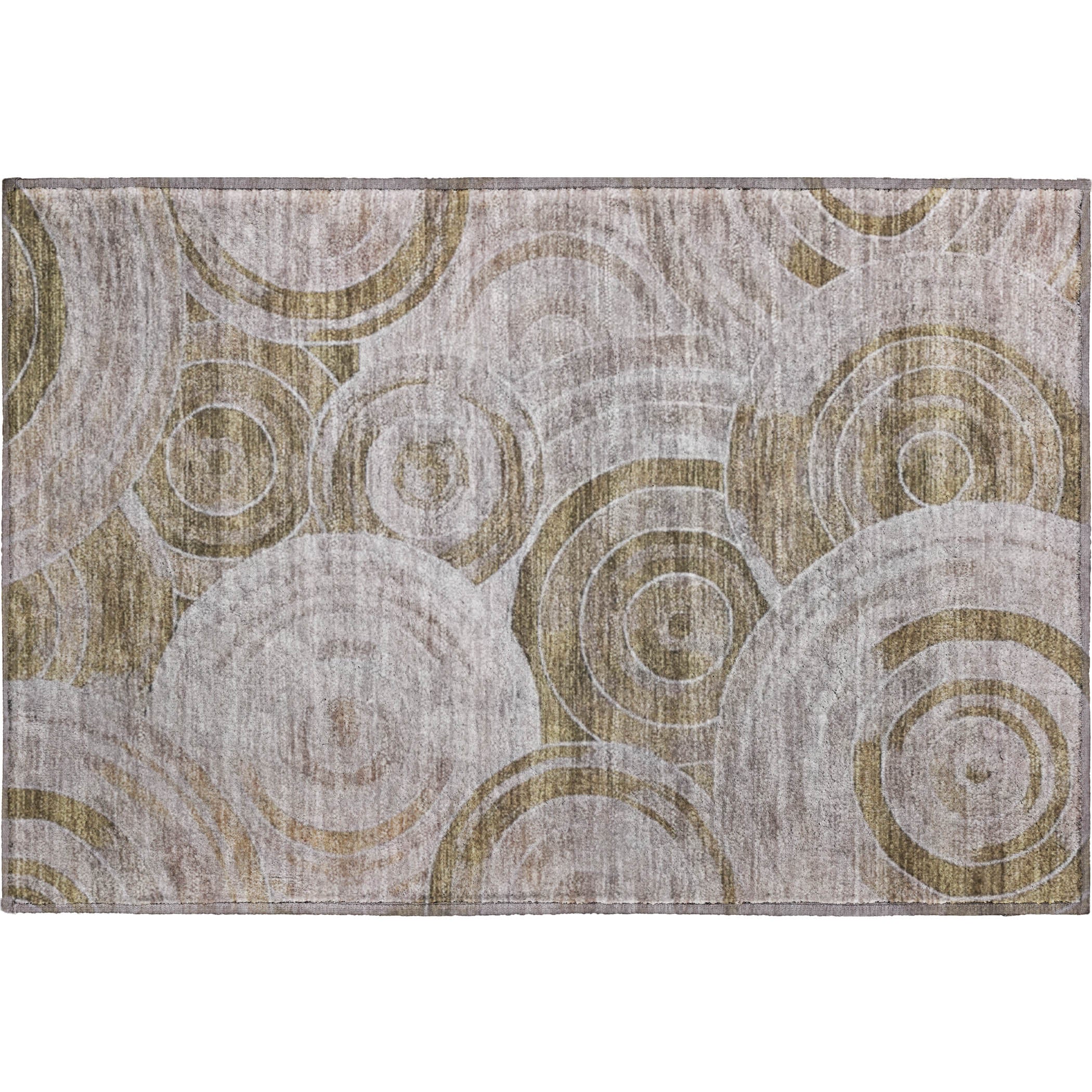 Colombo Machine Washable Transitional Brown Rug 1'8" x 2'6" #shape_Rectangle