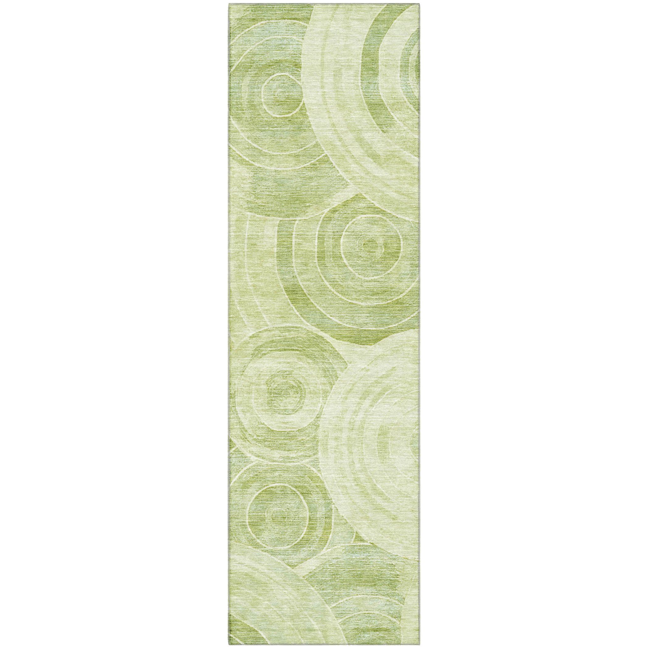 Colombo Machine Washable Transitional Sage Green Rug 2'3" x 7'6" #shape_Runner
