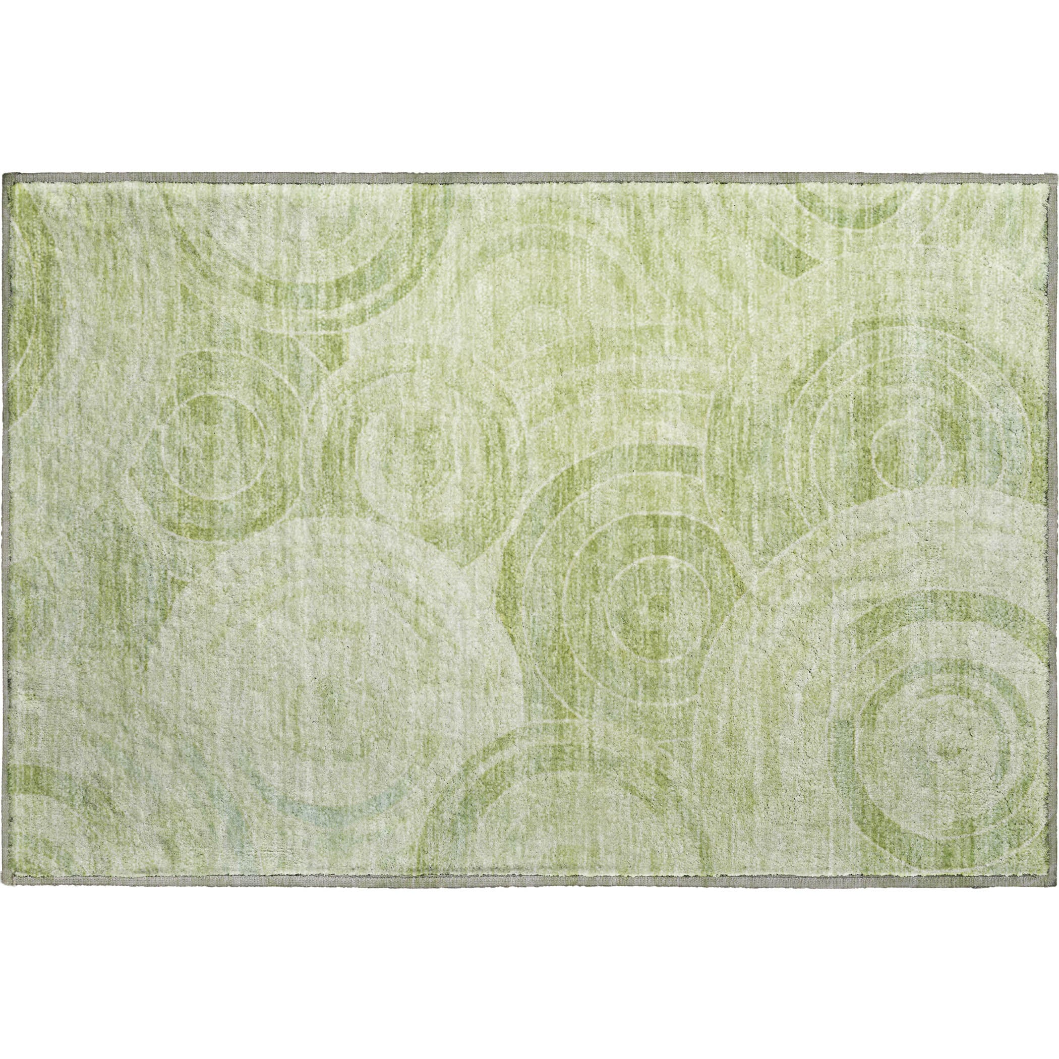 Colombo Machine Washable Transitional Sage Green Rug 1'8" x 2'6" #shape_Rectangle