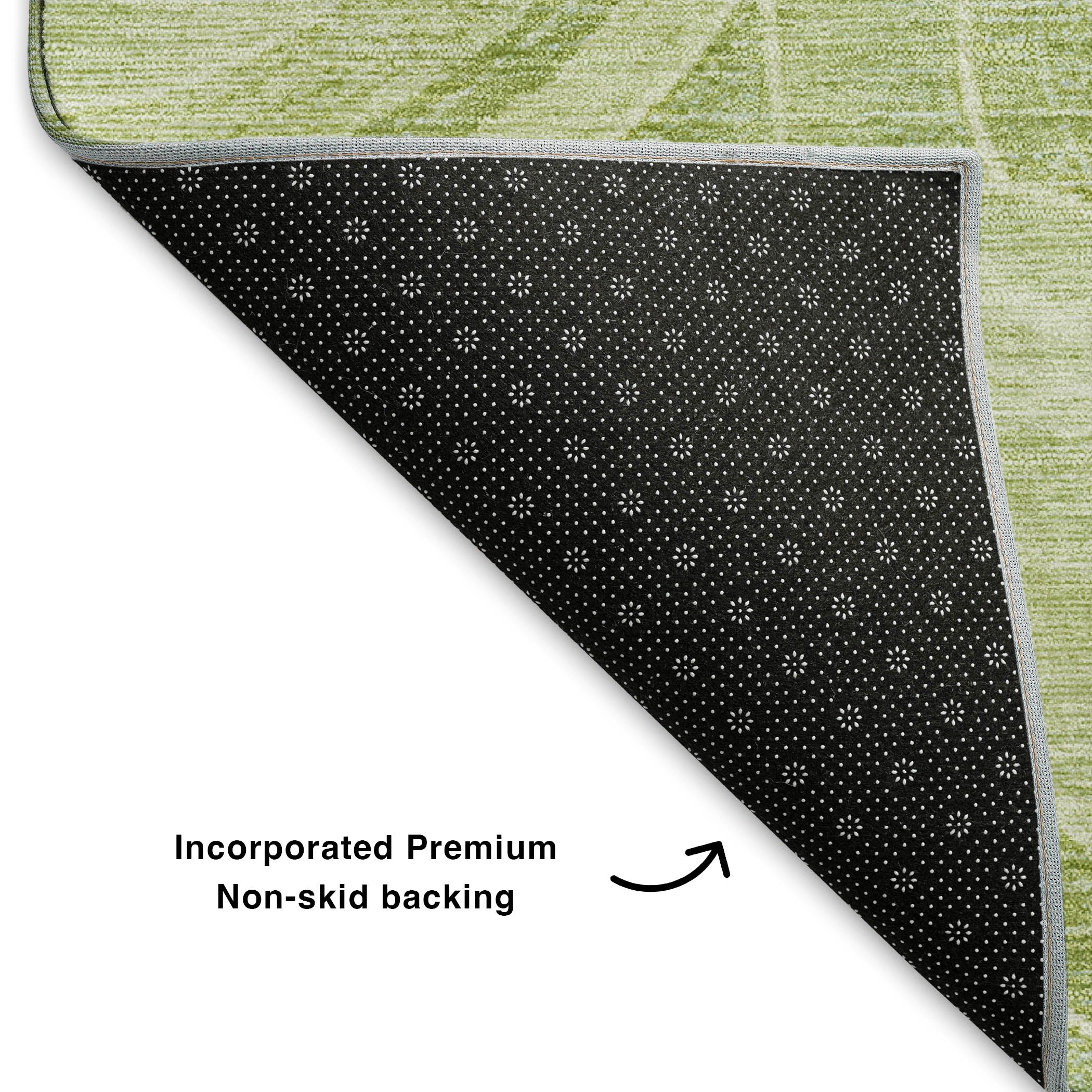 Colombo Machine Washable Transitional Sage Green Rug 1'8" x 2'6" #shape_Rectangle