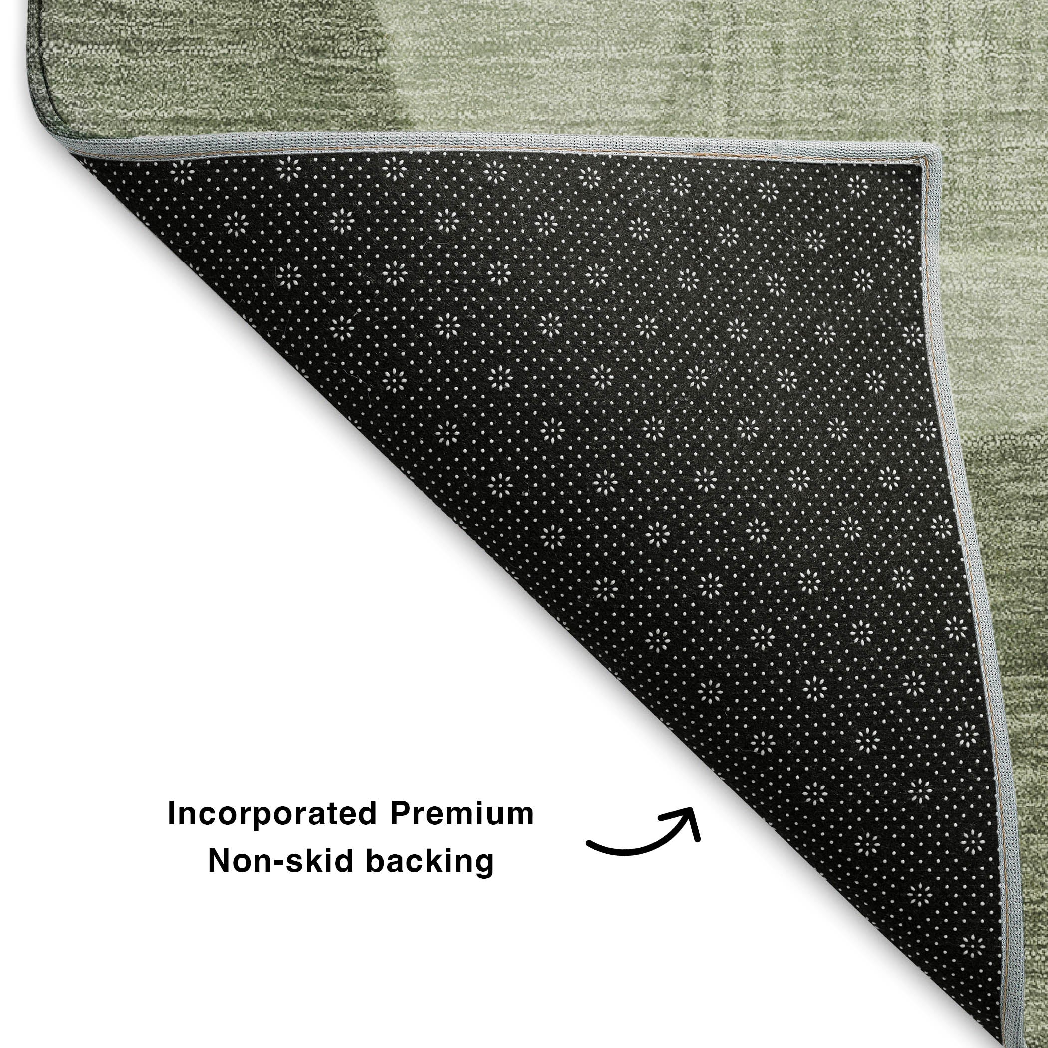 Colombo Machine Washable Transitional Aloe Green Rug 1'8" x 2'6" #shape_Rectangle