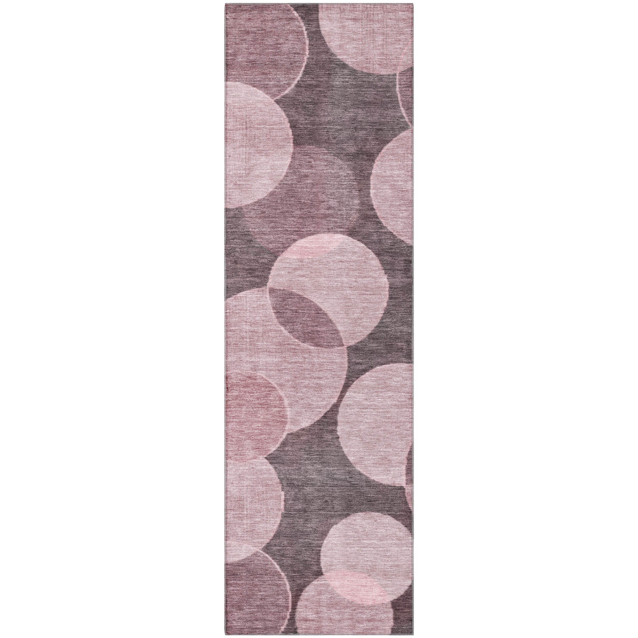 Colombo Machine Washable Transitional Blush Pink Rug 2'3" x 7'6" #shape_Runner