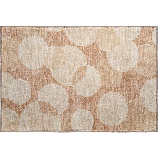 Colombo Machine Washable Transitional Coral Orange Rug 1'8" x 2'6"