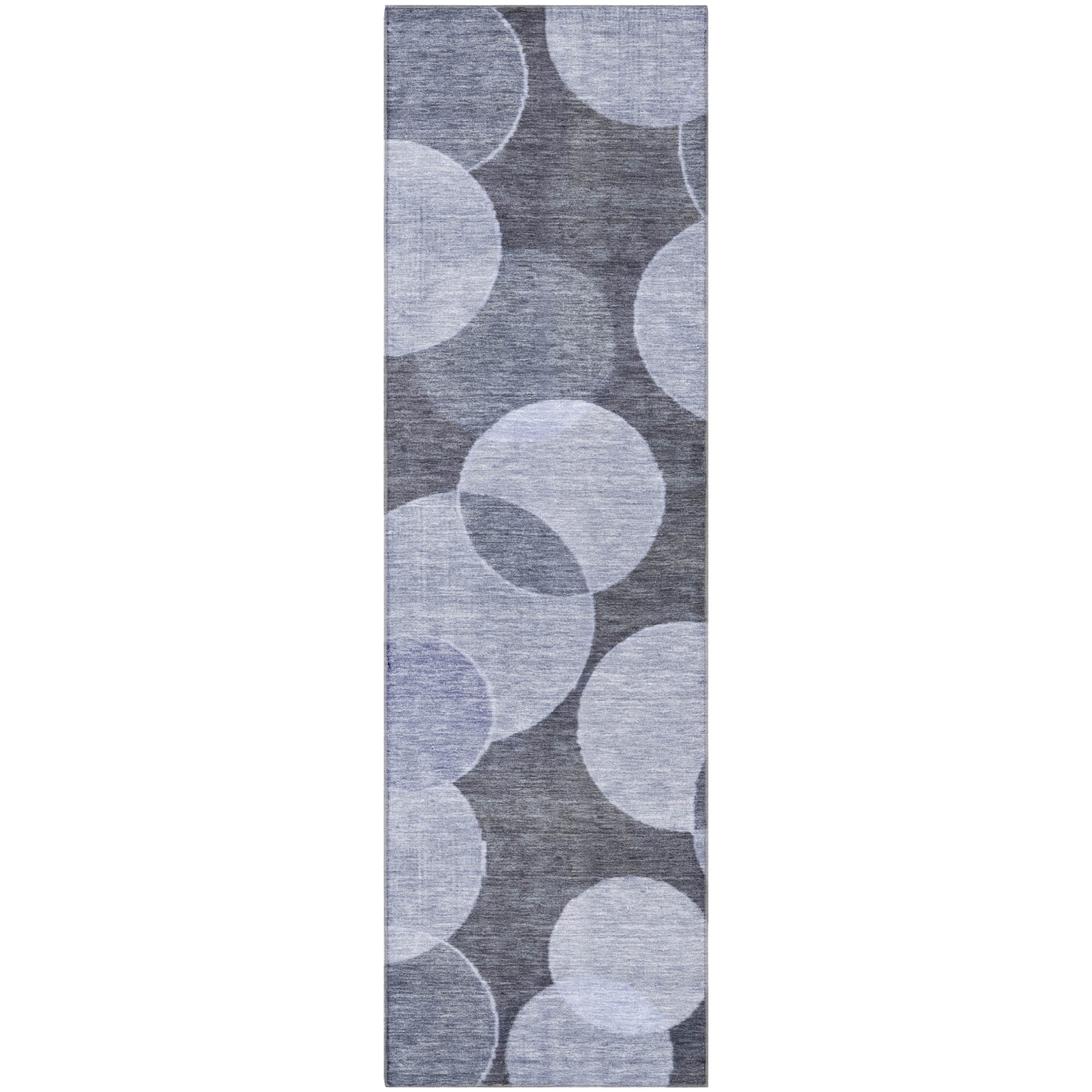 Colombo Machine Washable Transitional Denim Blue Rug 2'3" x 7'6" #shape_Runner
