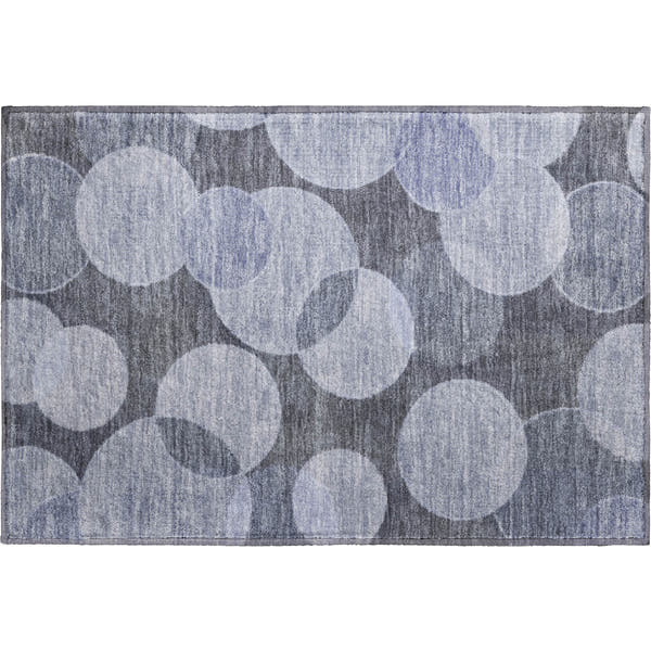Colombo Machine Washable Transitional Denim Blue Rug 1'8" x 2'6"