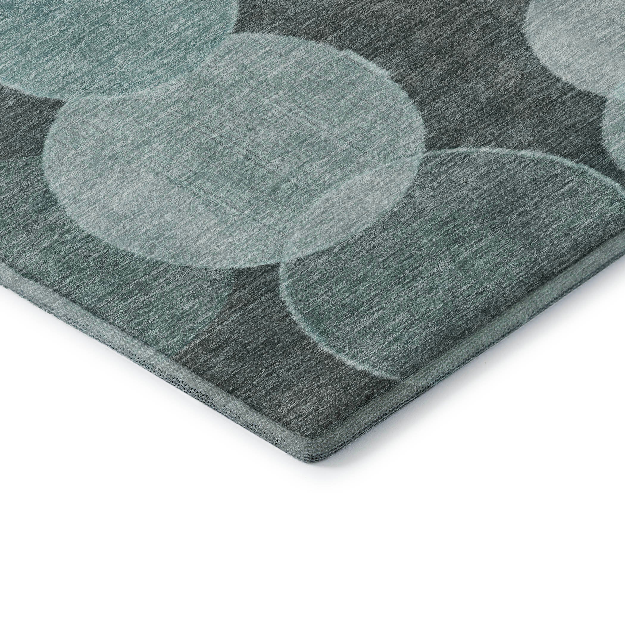 Colombo Machine Washable Transitional Teal Rug 1'8" x 2'6" #shape_Rectangle