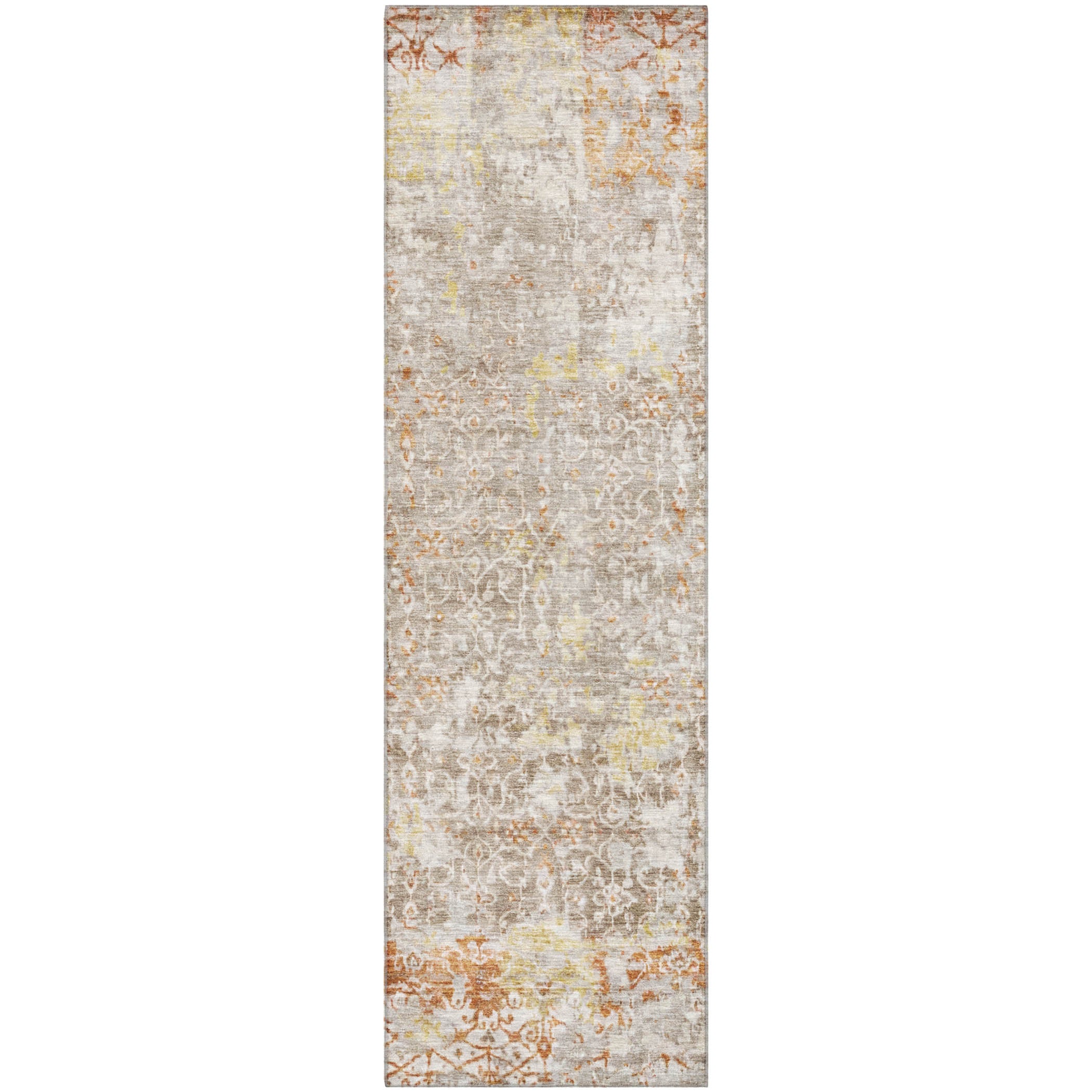 Reykjavik Machine Washable Transitional Brown Rug 2'3" x 7'6" #shape_Runner