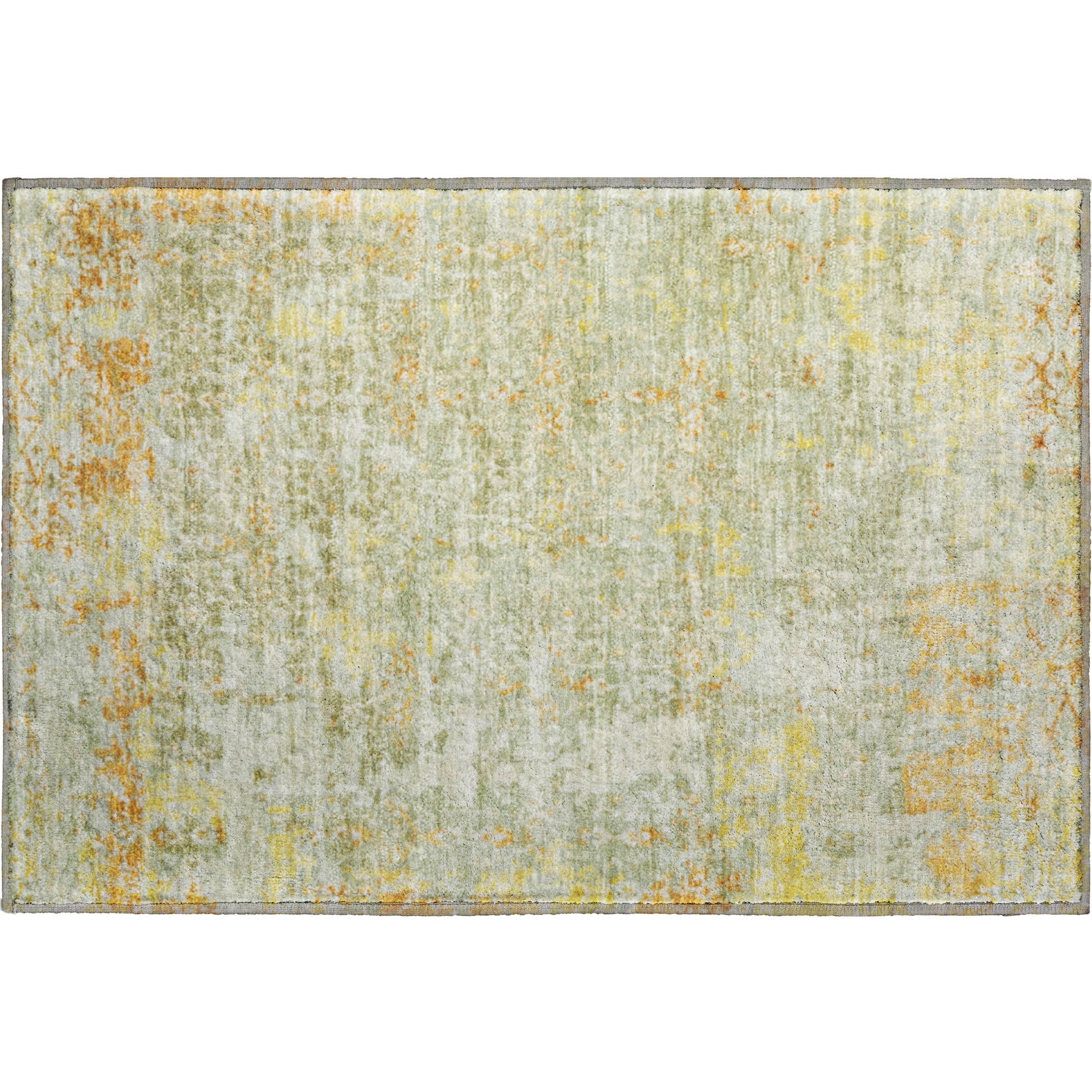 Reykjavik Machine Washable Transitional Sage Green Rug 1'8" x 2'6" #shape_Rectangle
