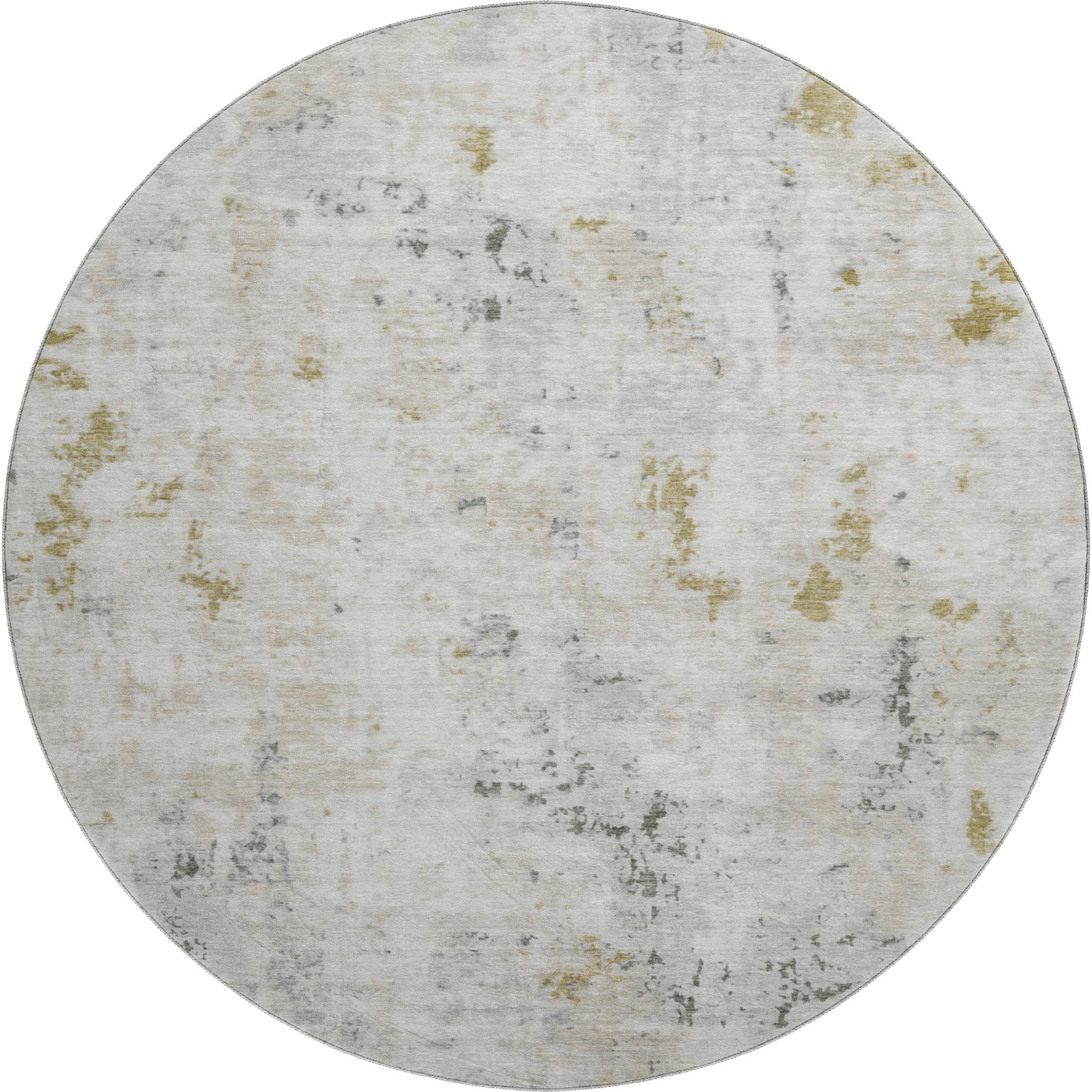 Chiang Mai Machine Washable Transitional Linen Ivory Rug 8' x 8' #shape_Round