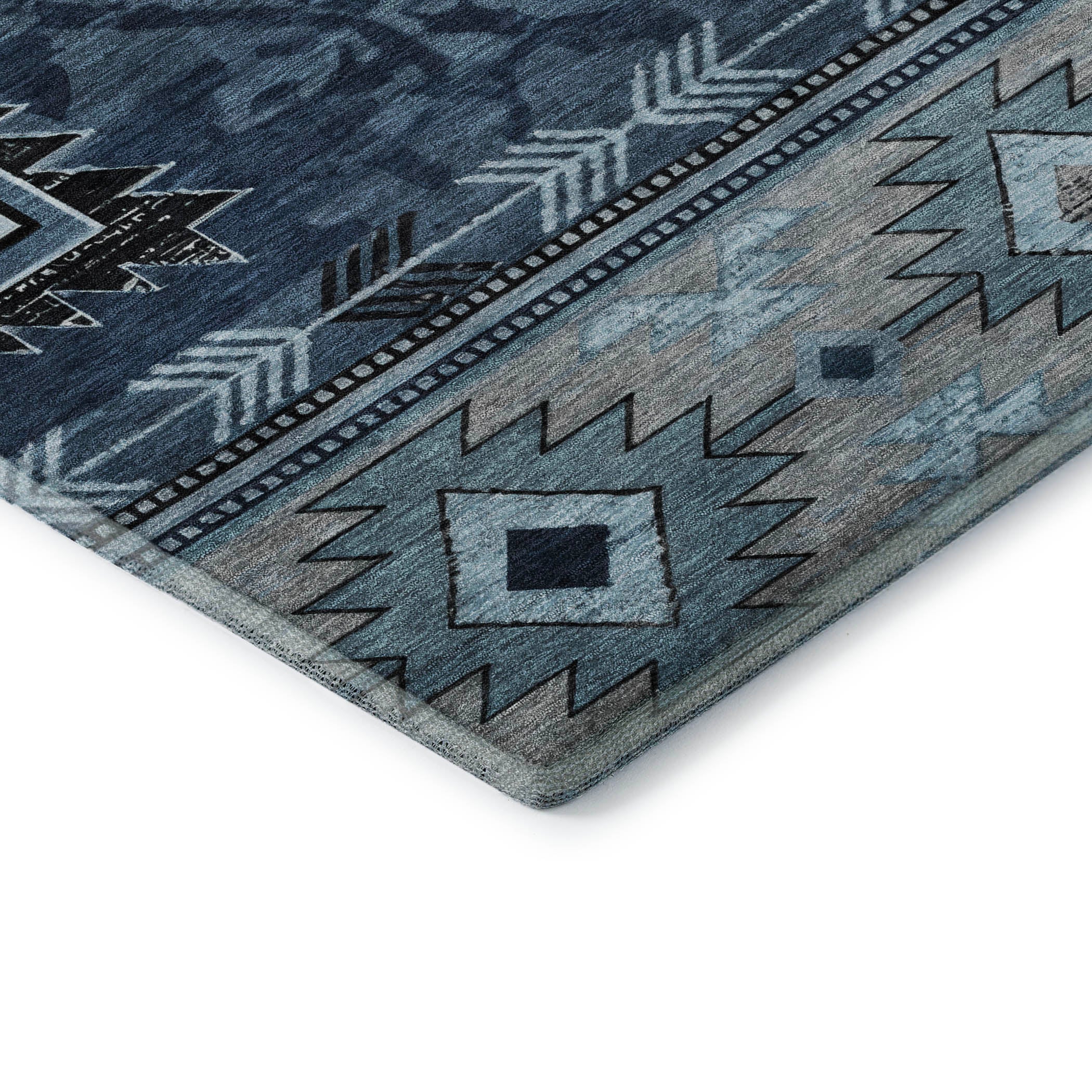 Valletta Machine Washable Transitional Blue Rug 1'8" x 2'6" #shape_Rectangle