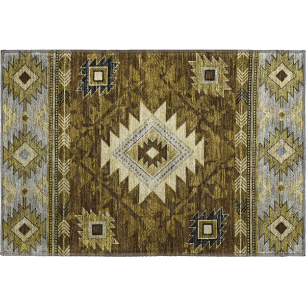 Valletta Machine Washable Transitional Brown Rug 1'8" x 2'6"