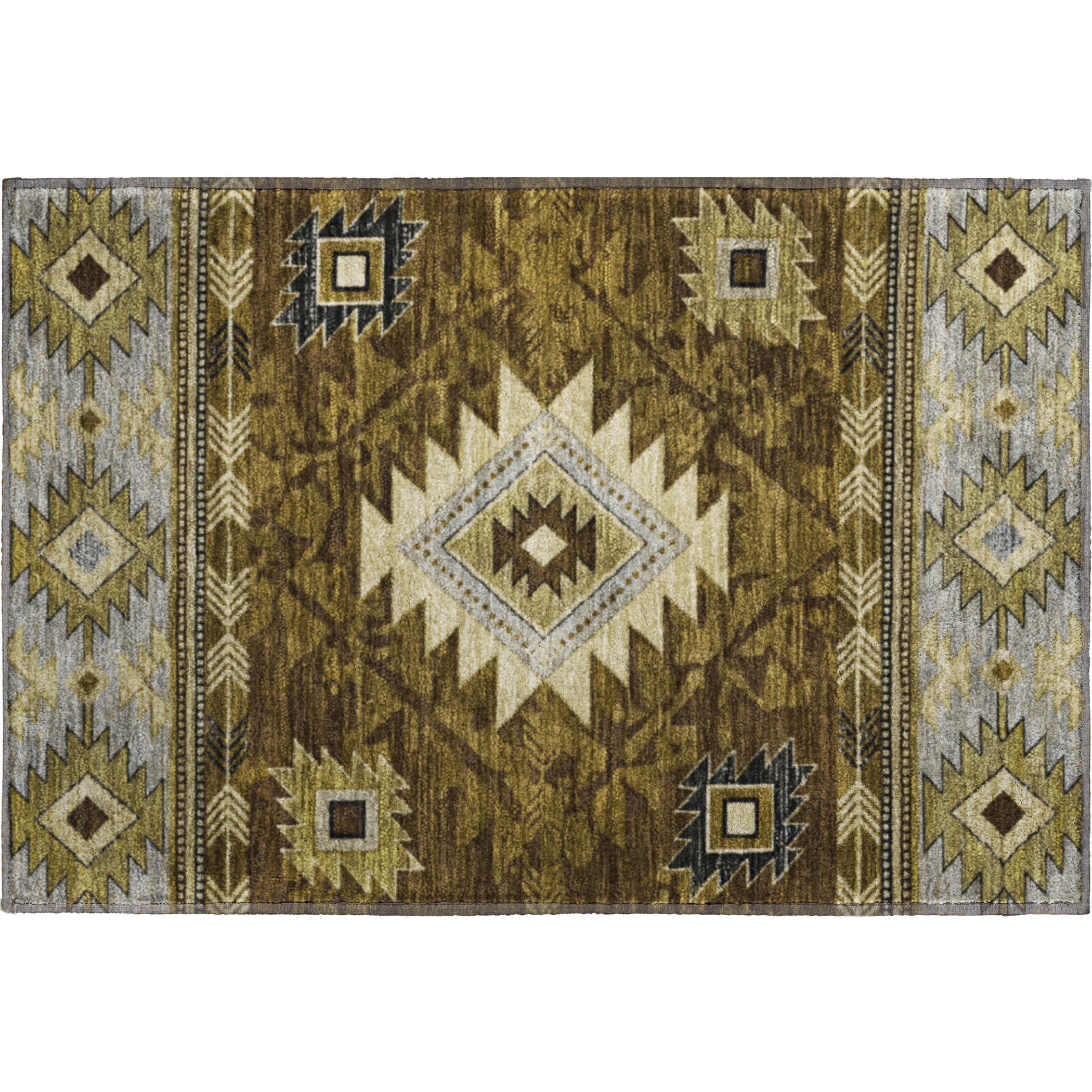 Valletta Machine Washable Transitional Brown Rug 1'8" x 2'6" #shape_Rectangle