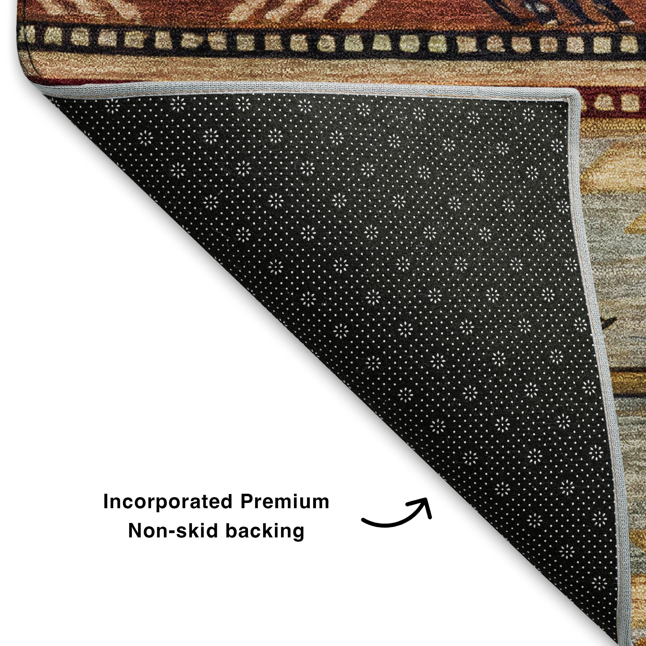 Valletta Machine Washable Transitional Paprika Orange Rug 1'8" x 2'6" #shape_Rectangle