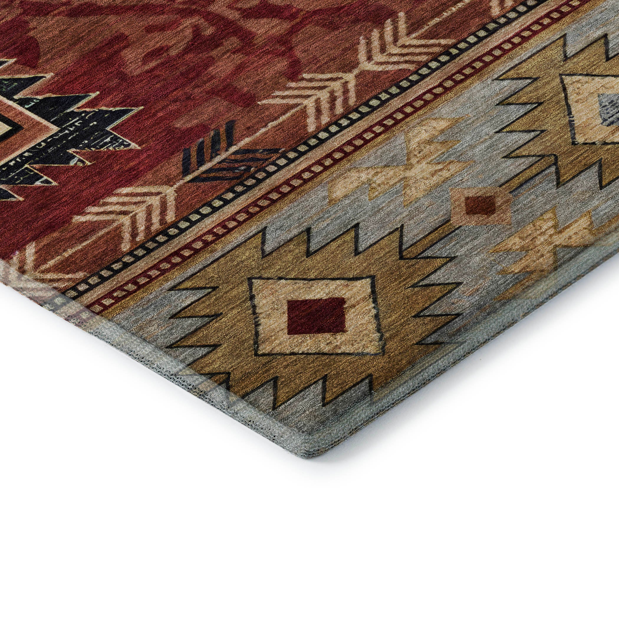 Valletta Machine Washable Transitional Paprika Orange Rug 1'8" x 2'6" #shape_Rectangle