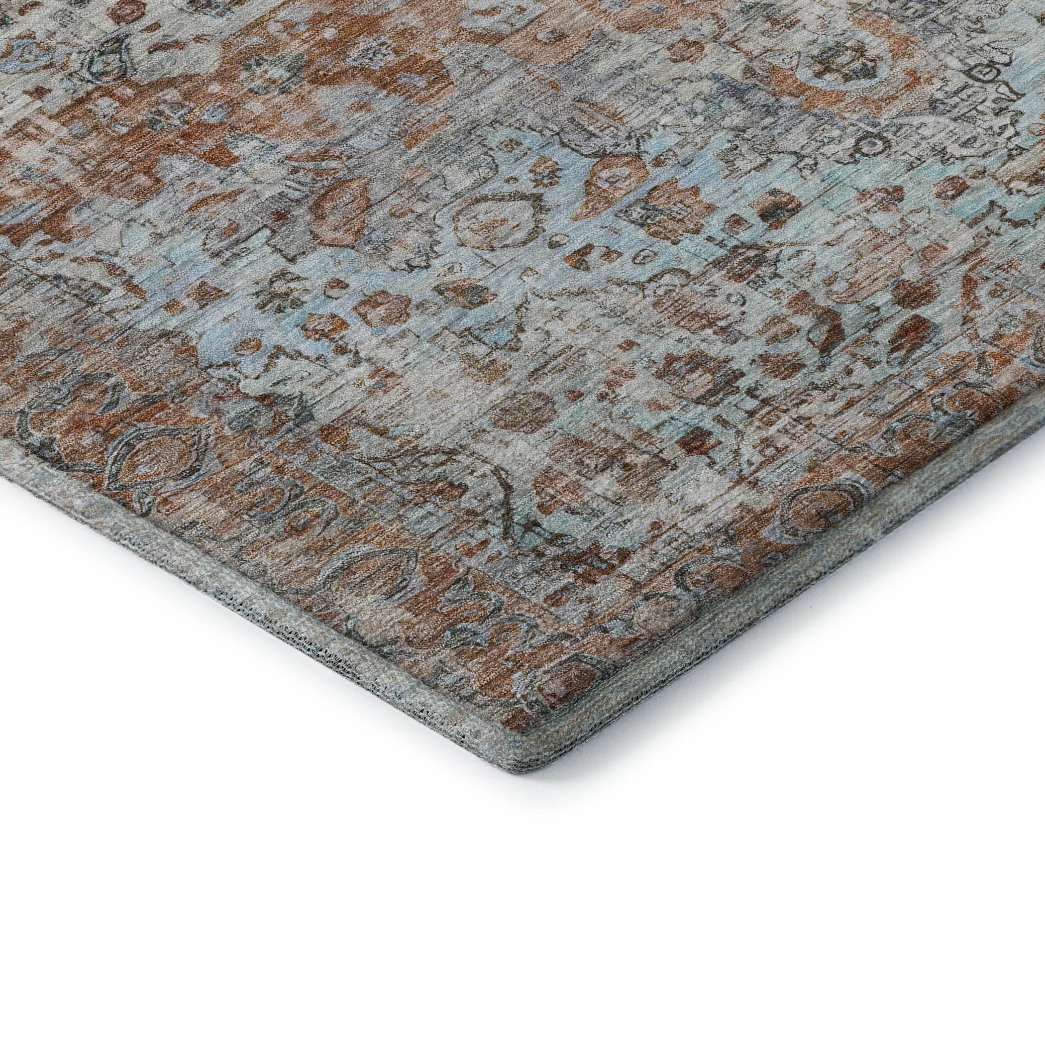 Kotor Machine Washable Traditional Paprika Orange Rug 1'8" x 2'6" #shape_Rectangle