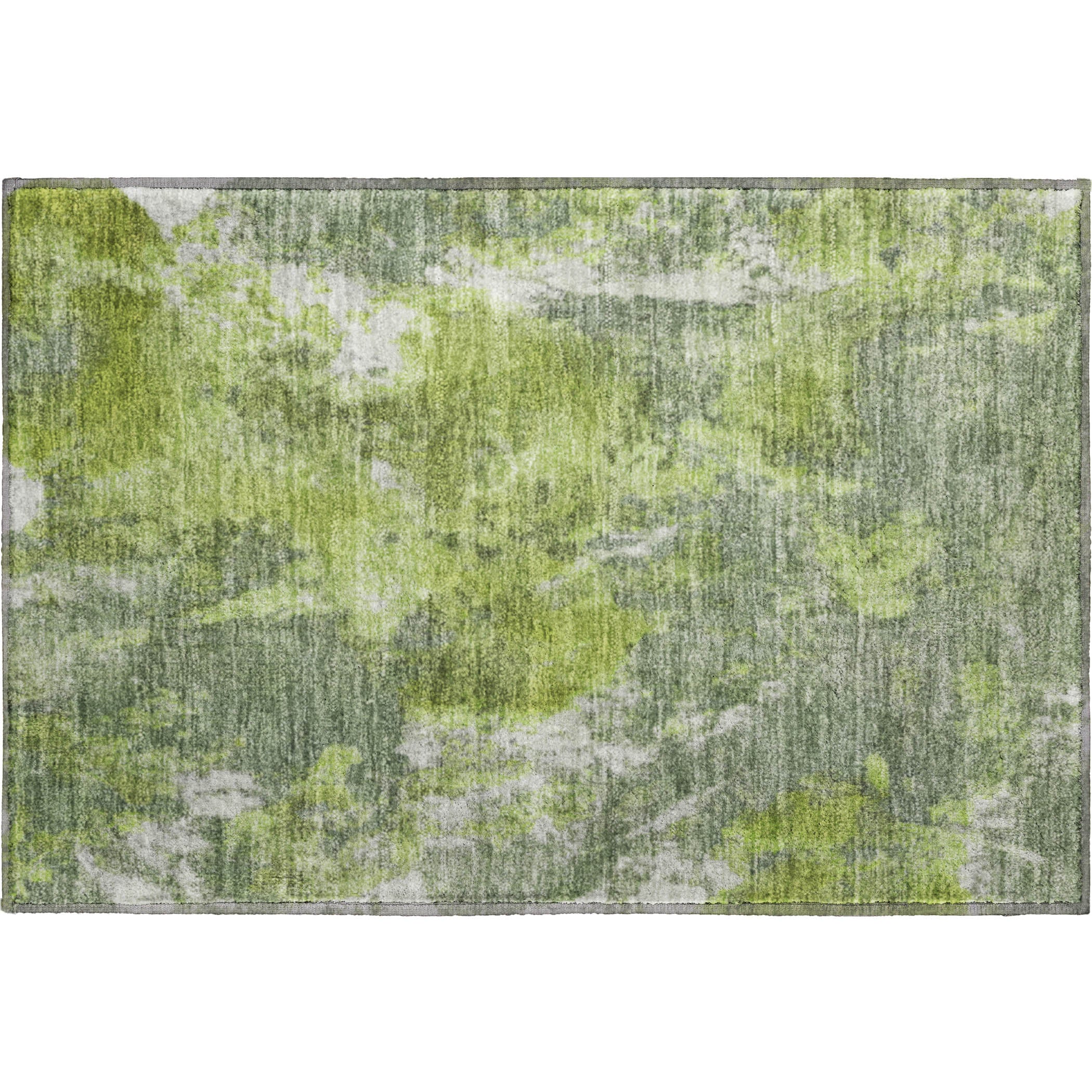 Queenstown Machine Washable Transitional Aloe Green Rug 1'8" x 2'6" #shape_Rectangle
