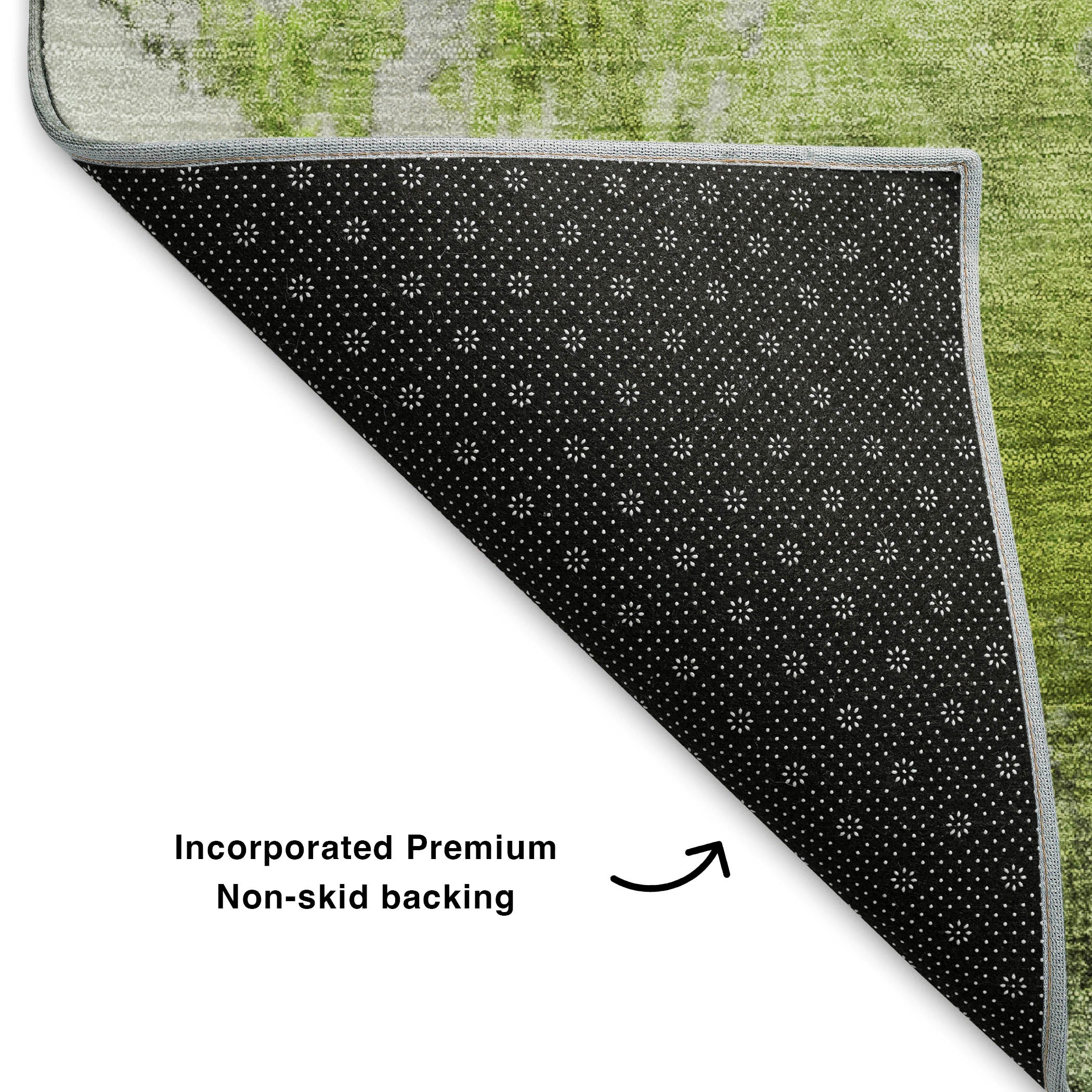 Queenstown Machine Washable Transitional Aloe Green Rug 1'8" x 2'6" #shape_Rectangle