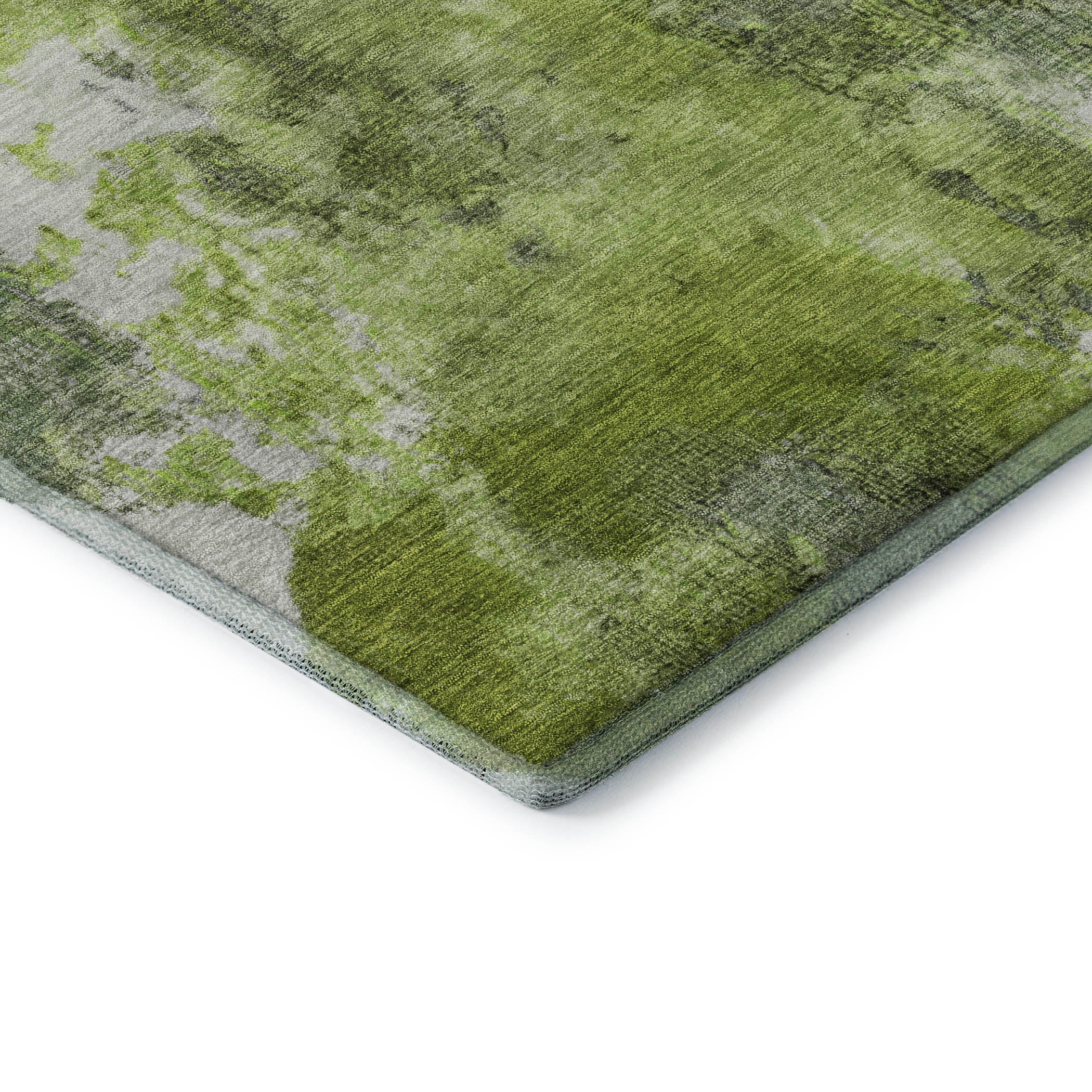 Queenstown Machine Washable Transitional Aloe Green Rug 1'8" x 2'6" #shape_Rectangle