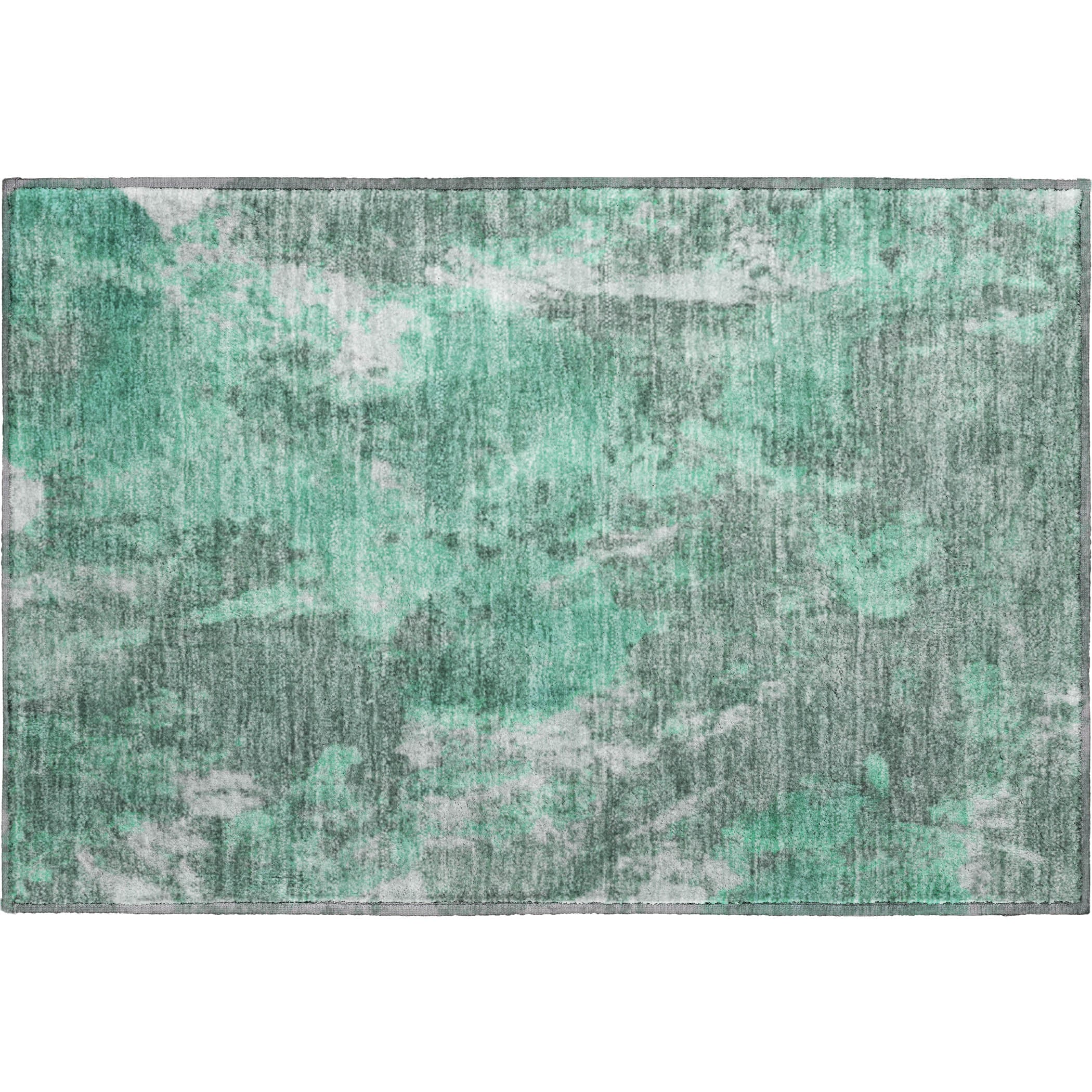 Queenstown Machine Washable Transitional Teal Rug 1'8" x 2'6" #shape_Rectangle
