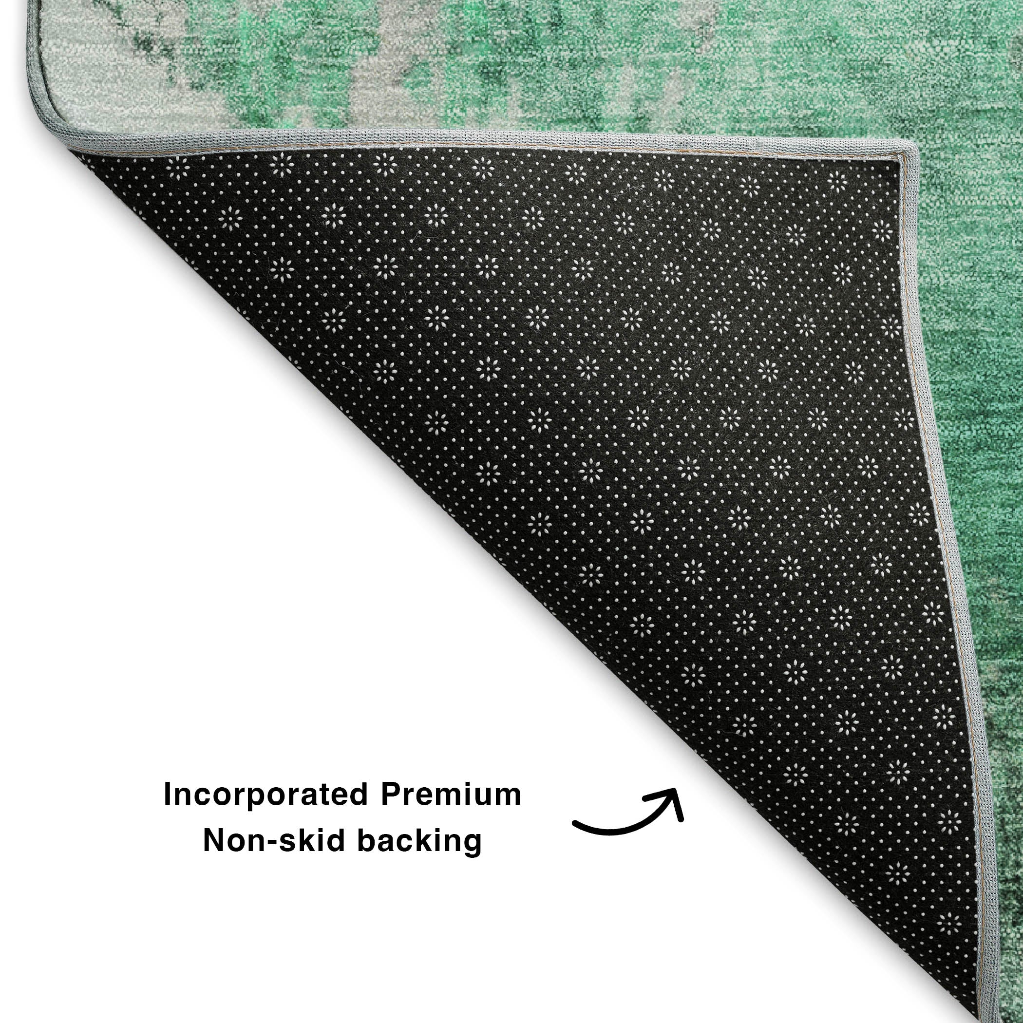 Queenstown Machine Washable Transitional Teal Rug 1'8" x 2'6" #shape_Rectangle