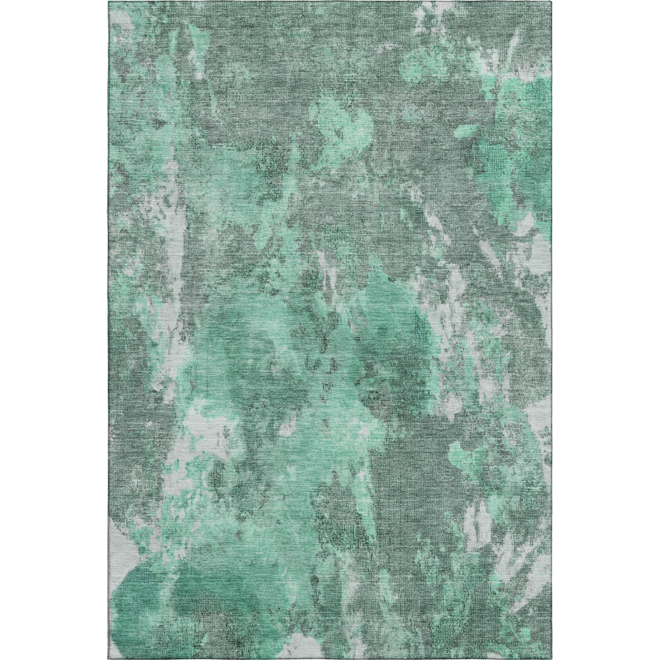 Queenstown Machine Washable Transitional Teal Rug 2'6" x 3'10" #shape_Rectangle