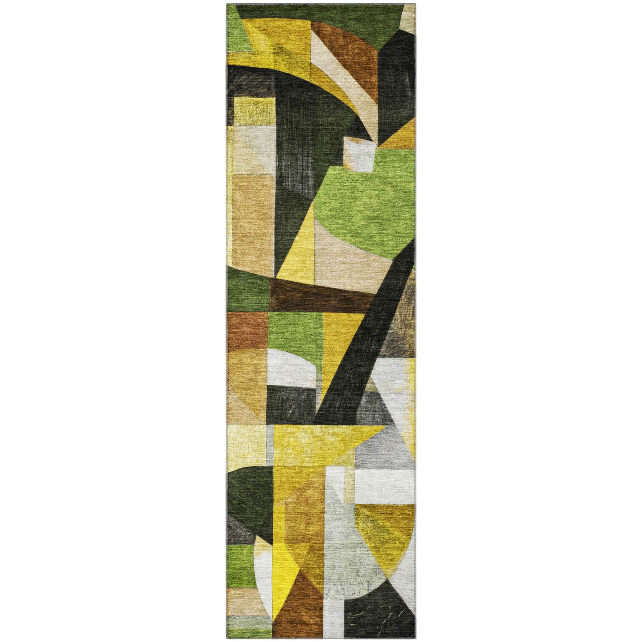 Lucerne Machine Washable Transitional Green Rug 2'3" x 7'6" #shape_Runner