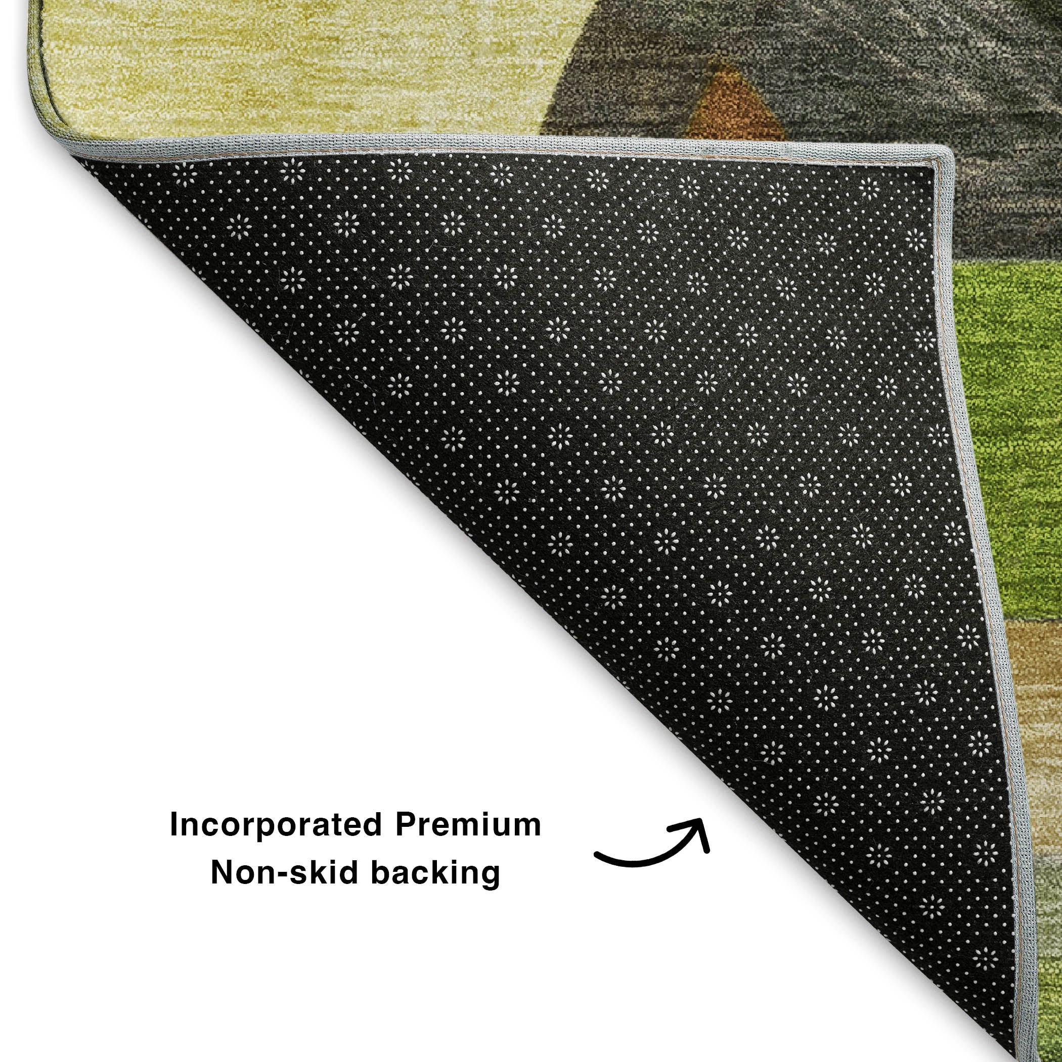 Lucerne Machine Washable Transitional Green Rug 1'8" x 2'6" #shape_Rectangle