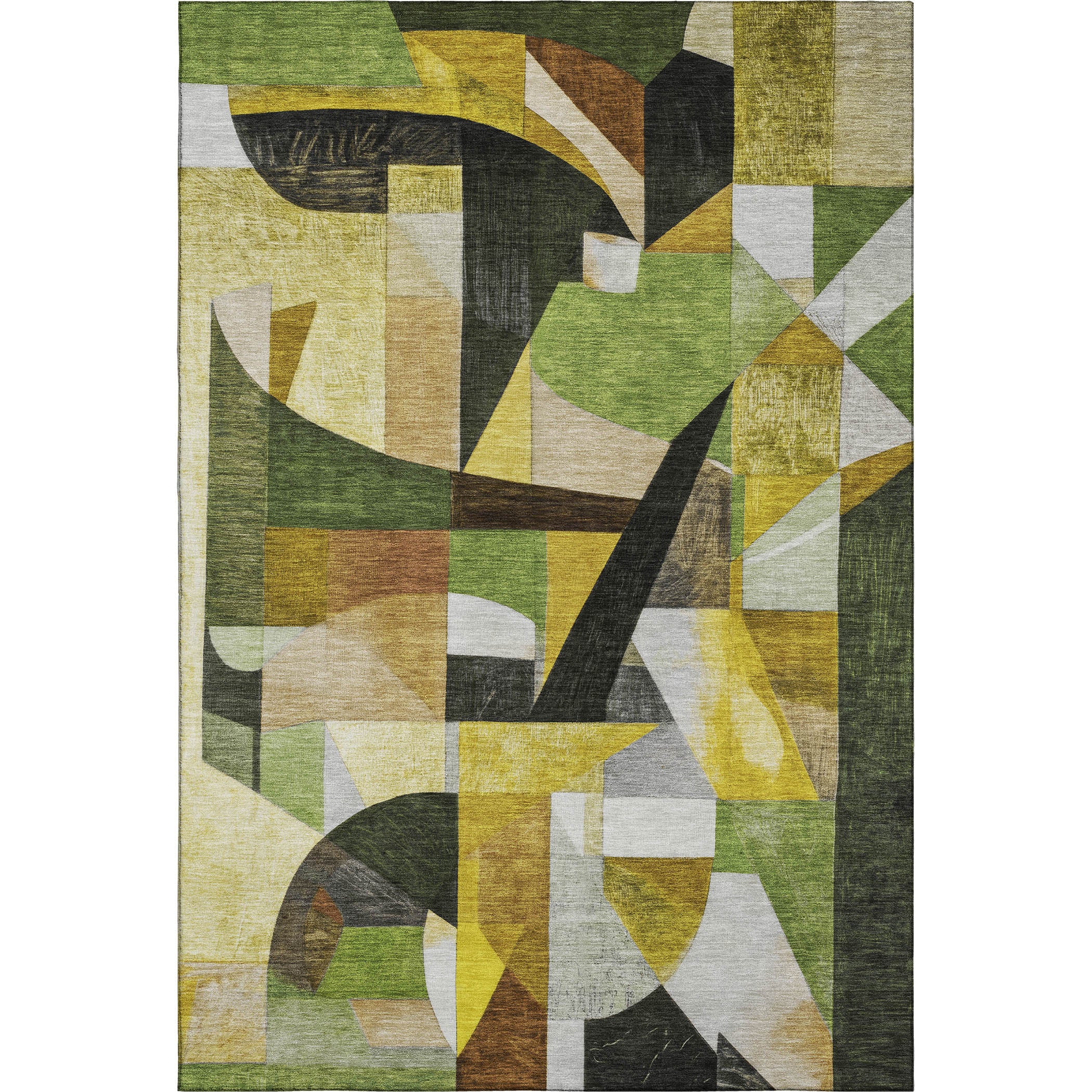 Lucerne Machine Washable Transitional Green Rug 2'6" x 3'10" #shape_Rectangle