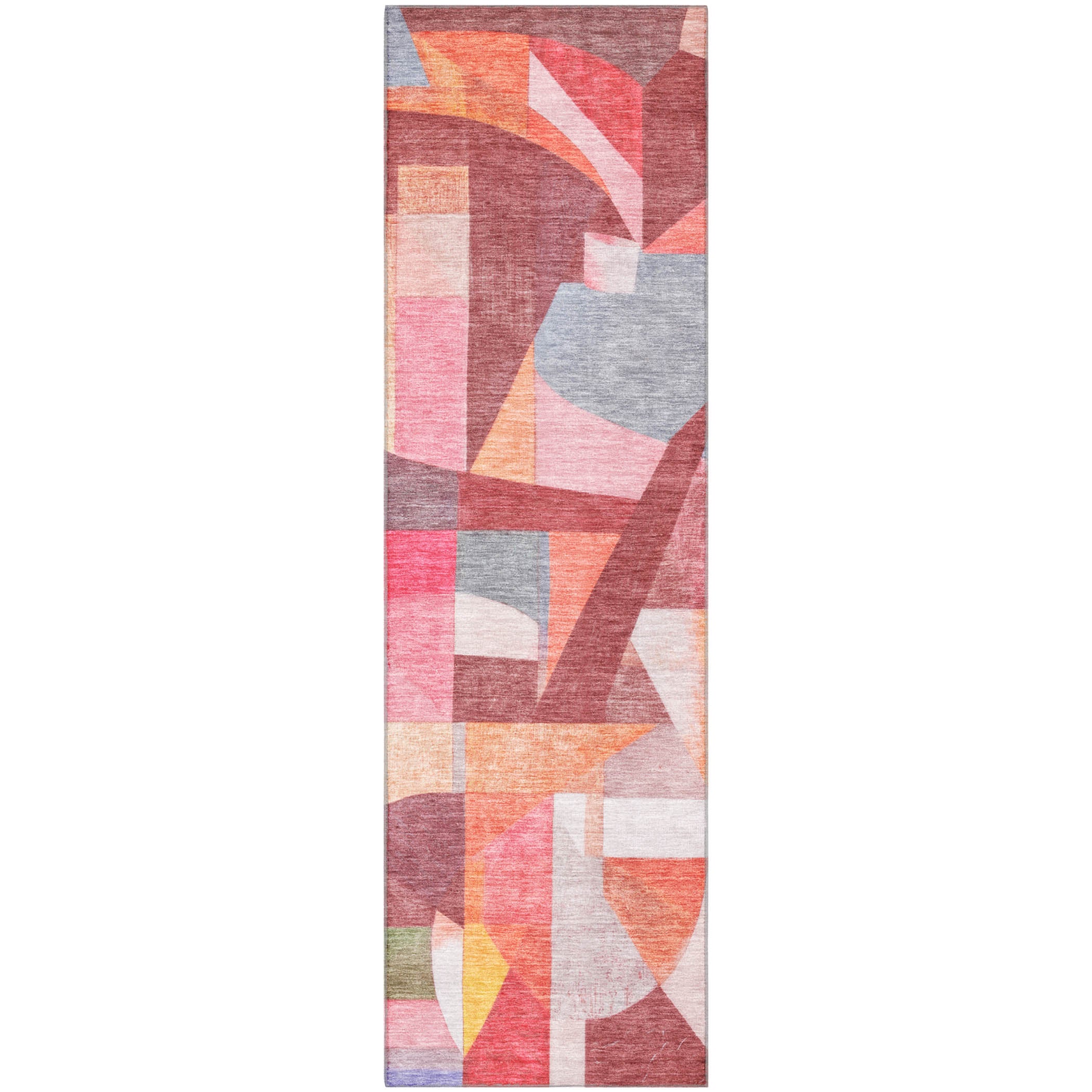 Lucerne Machine Washable Transitional Paprika Orange Rug 2'3" x 7'6" #shape_Runner