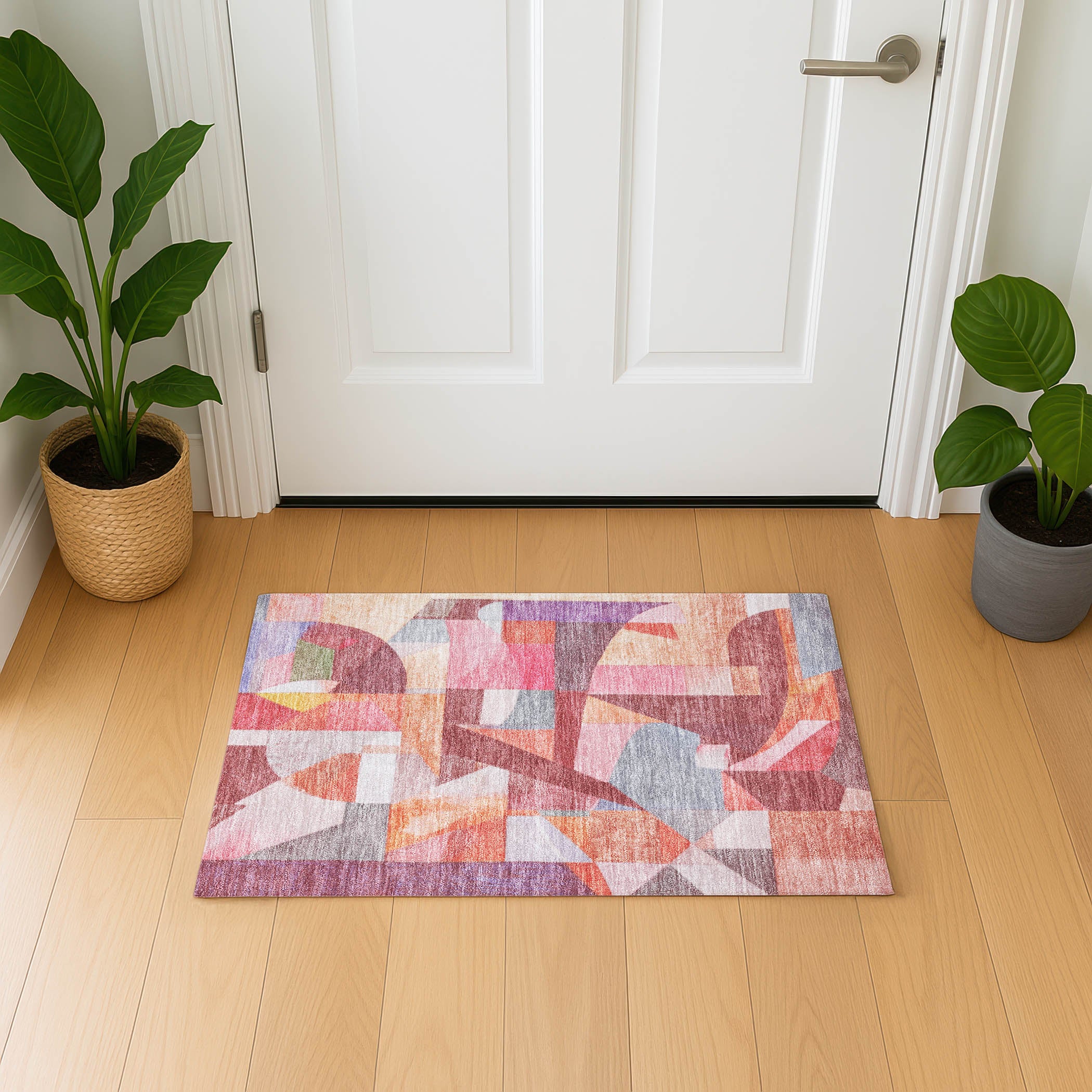 Lucerne Machine Washable Transitional Paprika Orange Rug 1'8" x 2'6" #shape_Rectangle