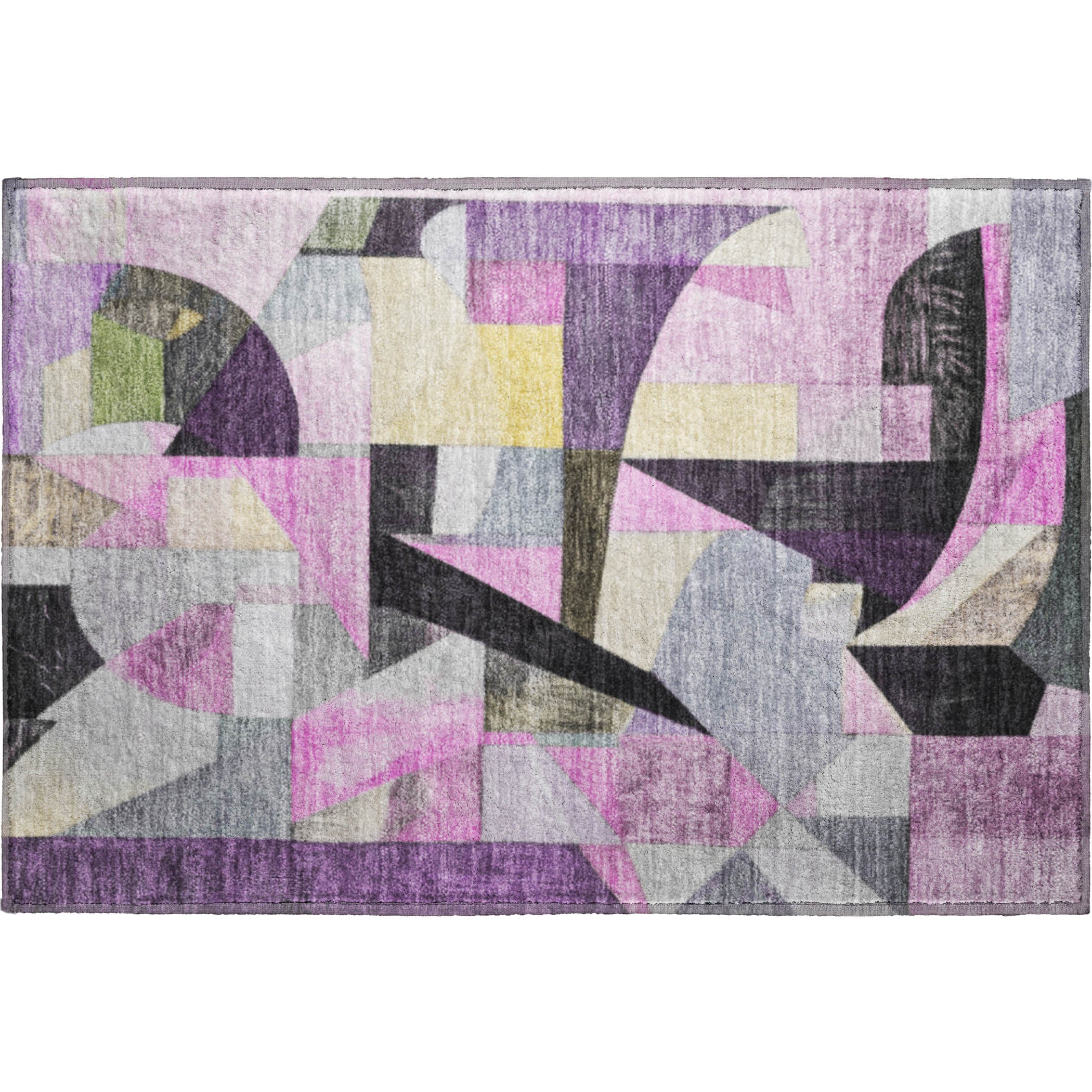 Lucerne Machine Washable Transitional Purple Rug 1'8" x 2'6" #shape_Rectangle