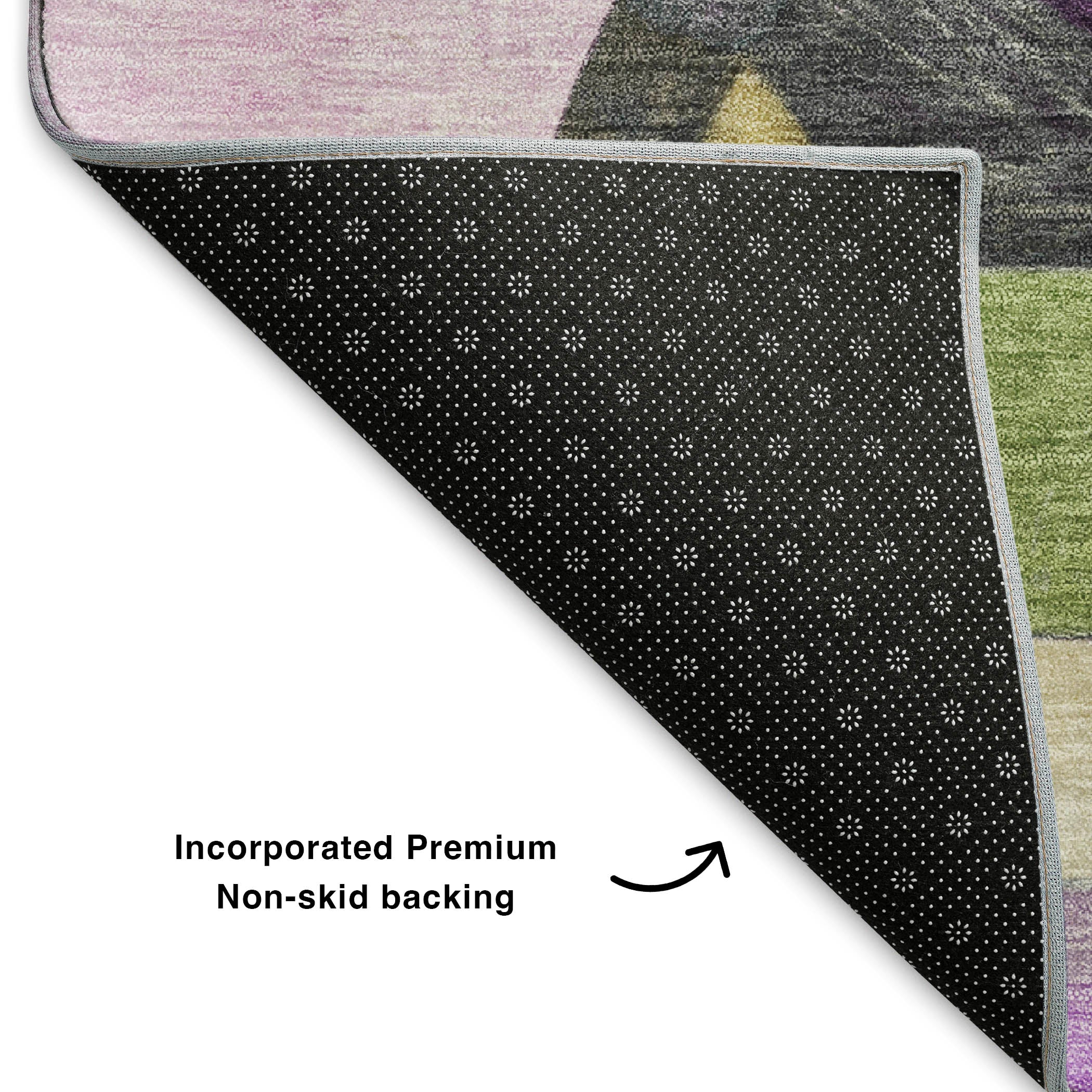 Lucerne Machine Washable Transitional Purple Rug 1'8" x 2'6" #shape_Rectangle