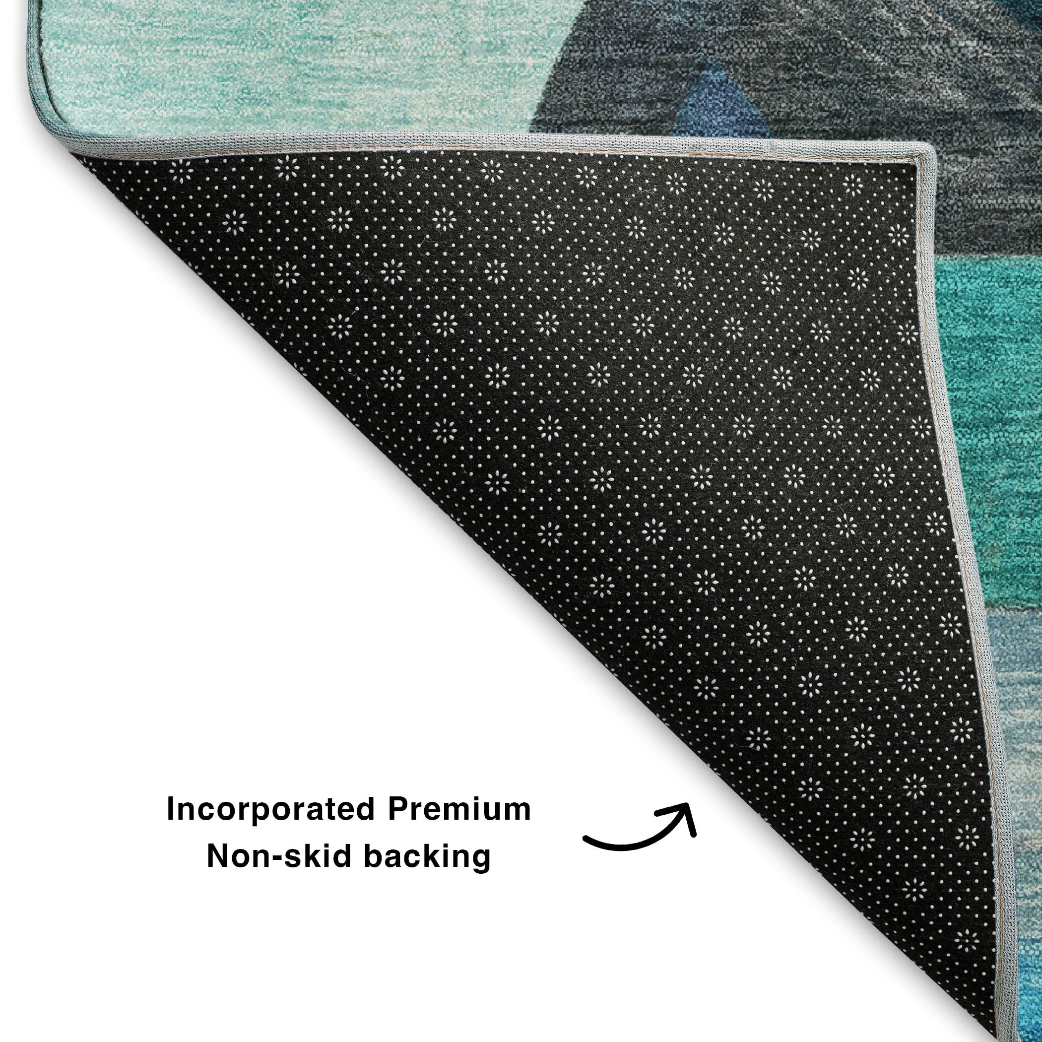 Lucerne Machine Washable Transitional Teal Rug 1'8" x 2'6" #shape_Rectangle
