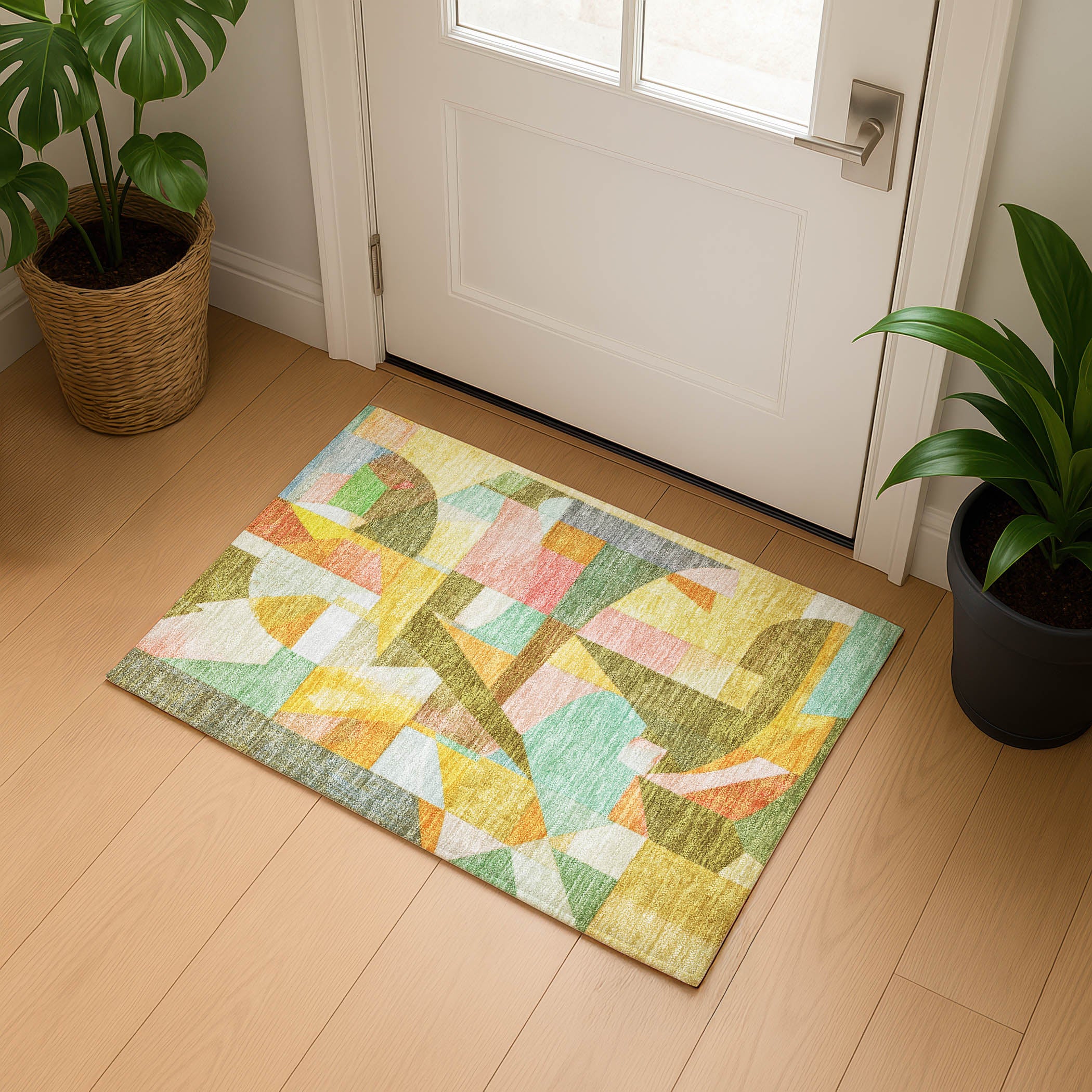 Lucerne Machine Washable Transitional Wheat Gold Rug 1'8" x 2'6" #shape_Rectangle