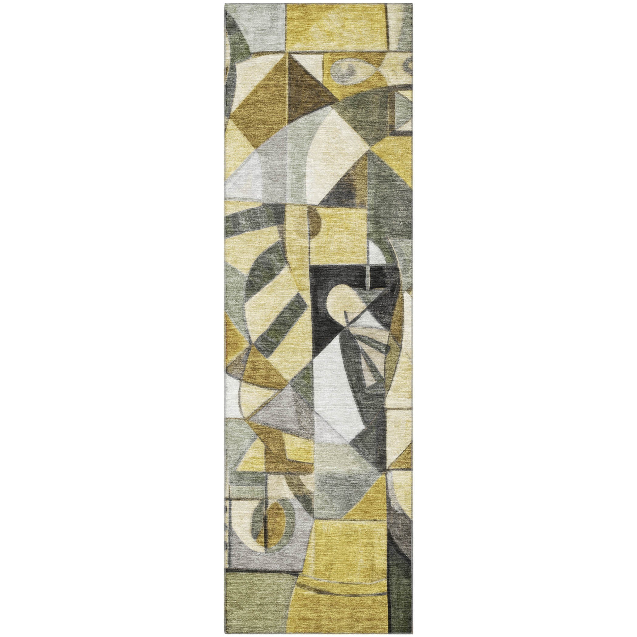 Queenstown Machine Washable Transitional Brown Rug 2'3" x 7'6" #shape_Runner