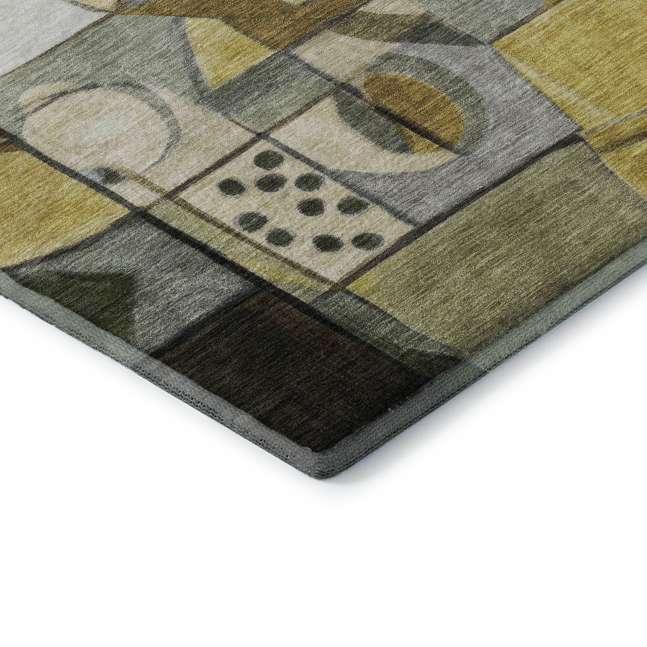 Queenstown Machine Washable Transitional Brown Rug 1'8" x 2'6" #shape_Rectangle