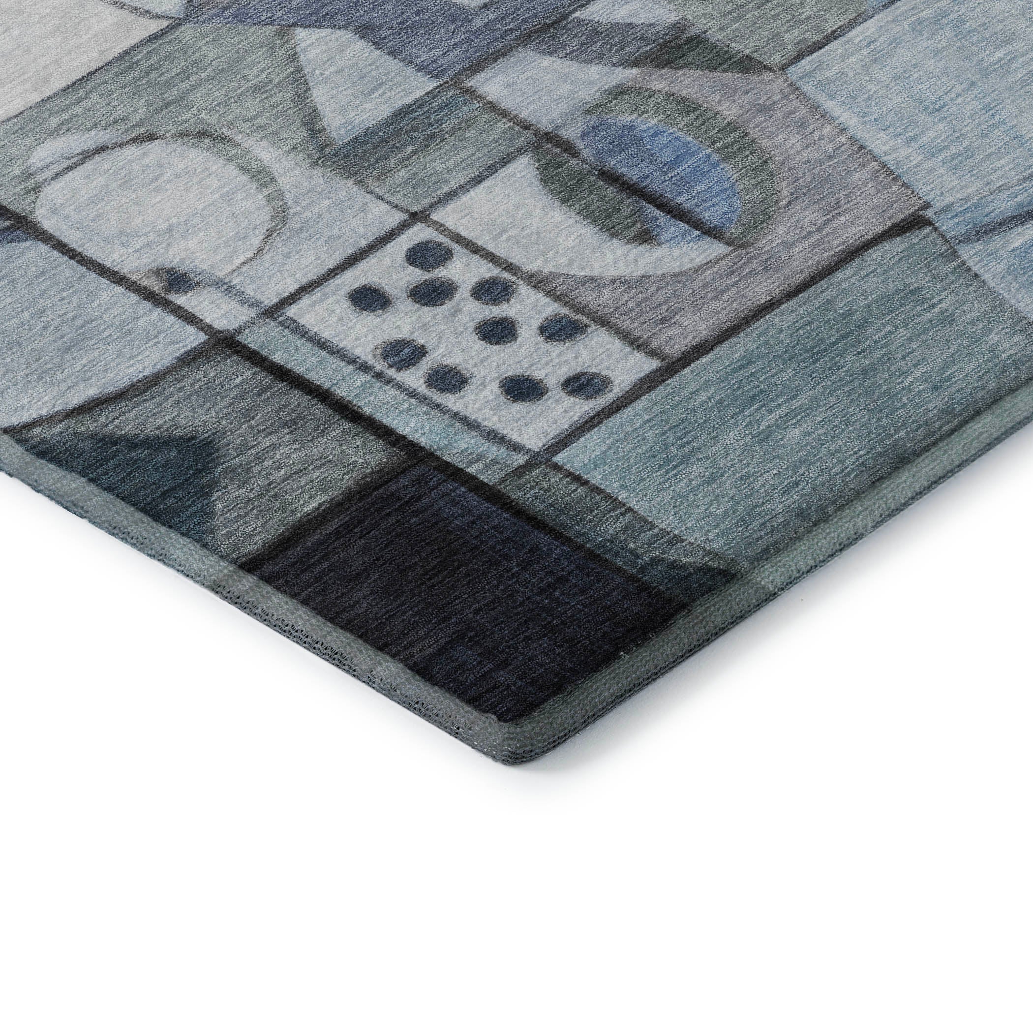 Queenstown Machine Washable Transitional Denim Blue Rug 1'8" x 2'6" #shape_Rectangle