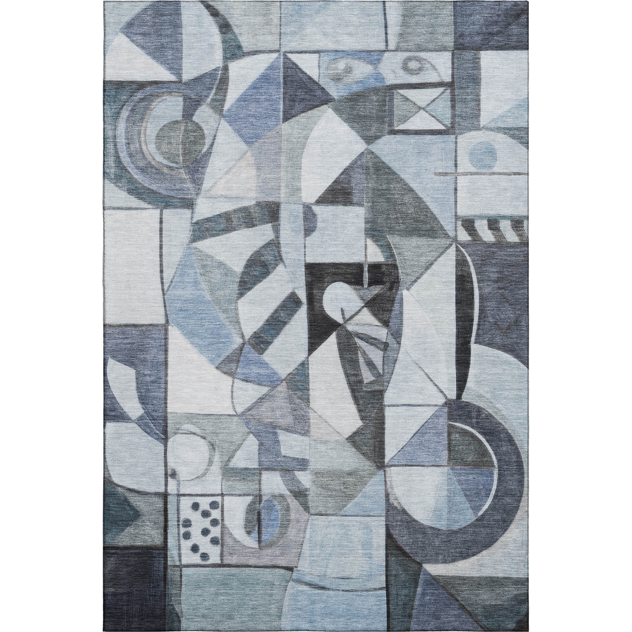 Queenstown Machine Washable Transitional Denim Blue Rug 2'6" x 3'10" #shape_Rectangle