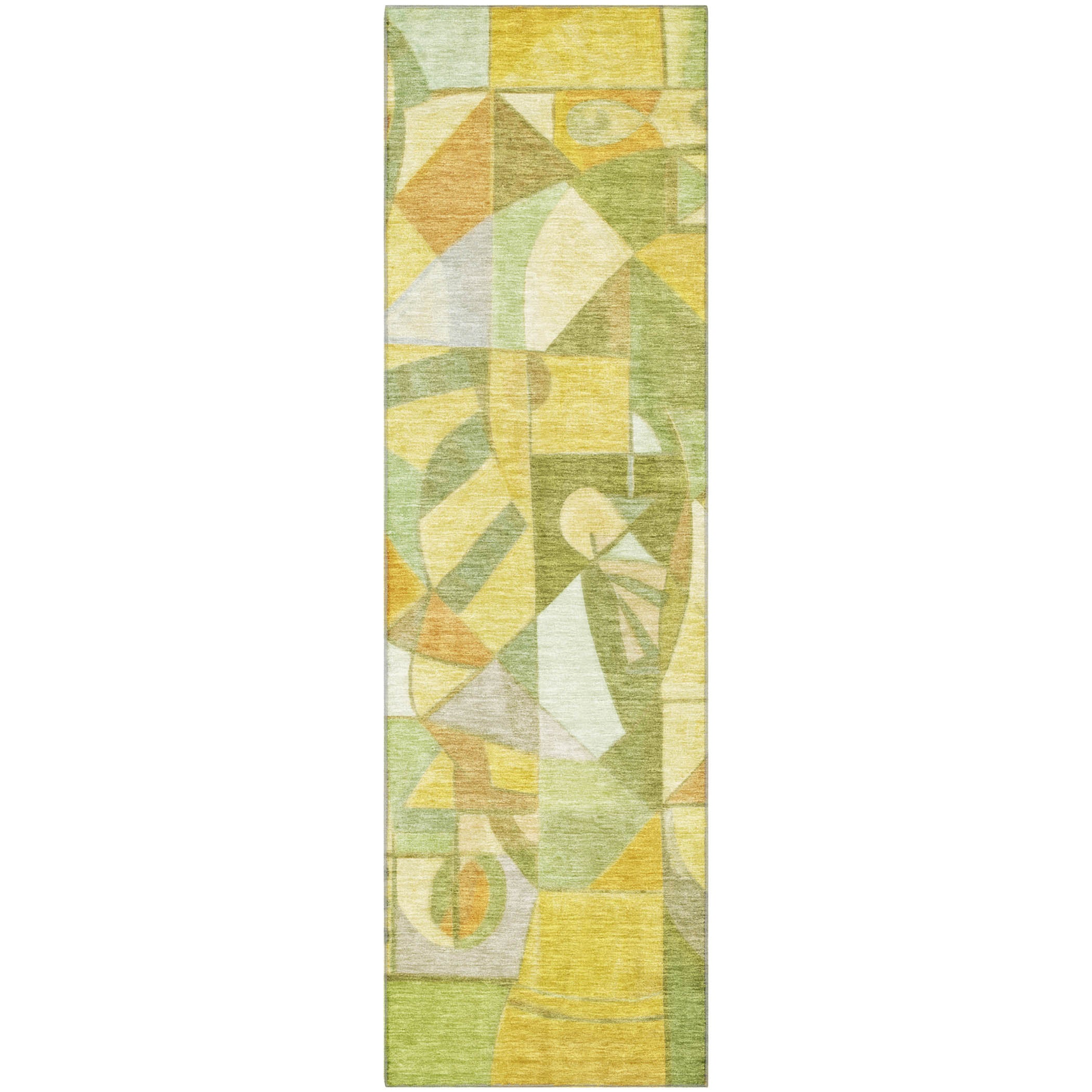 Queenstown Machine Washable Transitional Fern Green Rug 2'3" x 7'6" #shape_Runner
