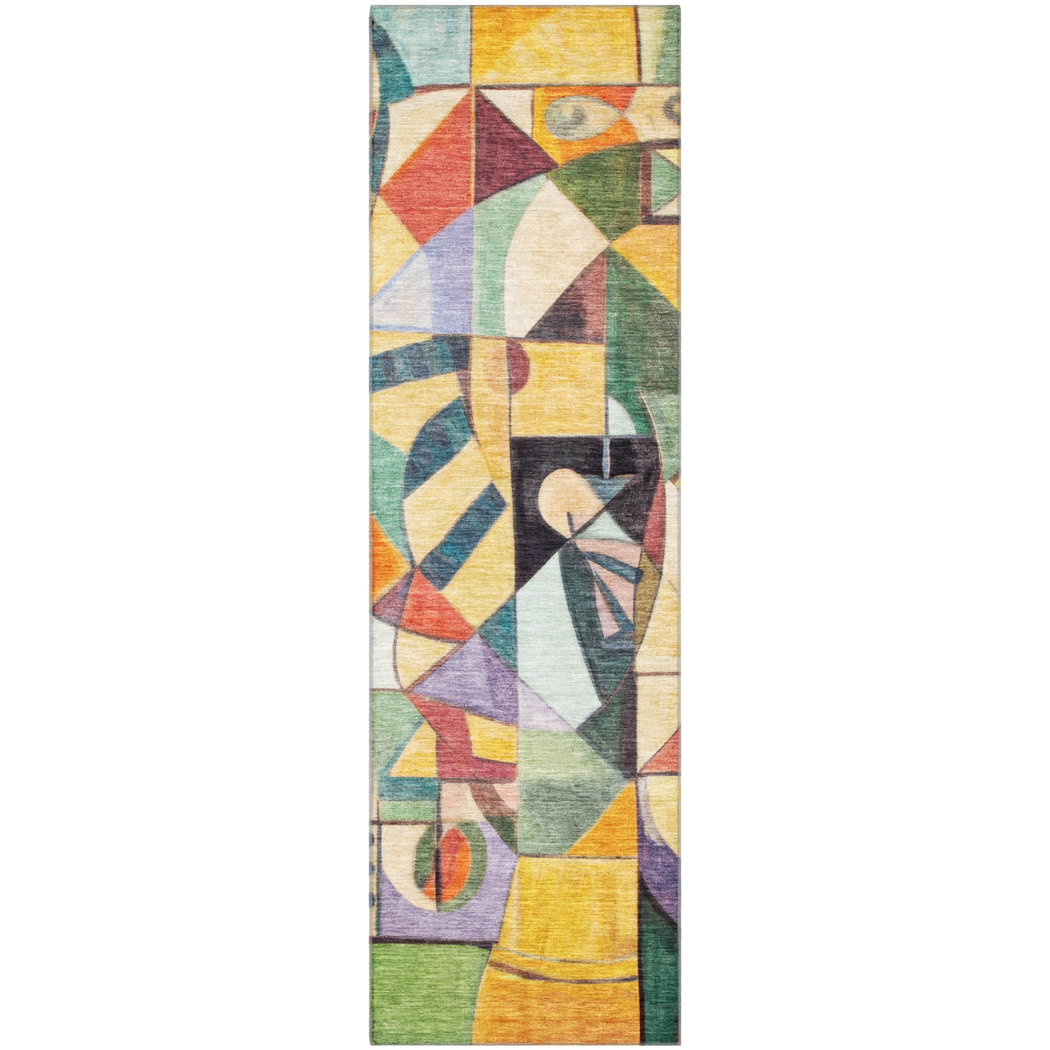Queenstown Machine Washable Transitional Gold Rug 2'3" x 7'6" #shape_Runner