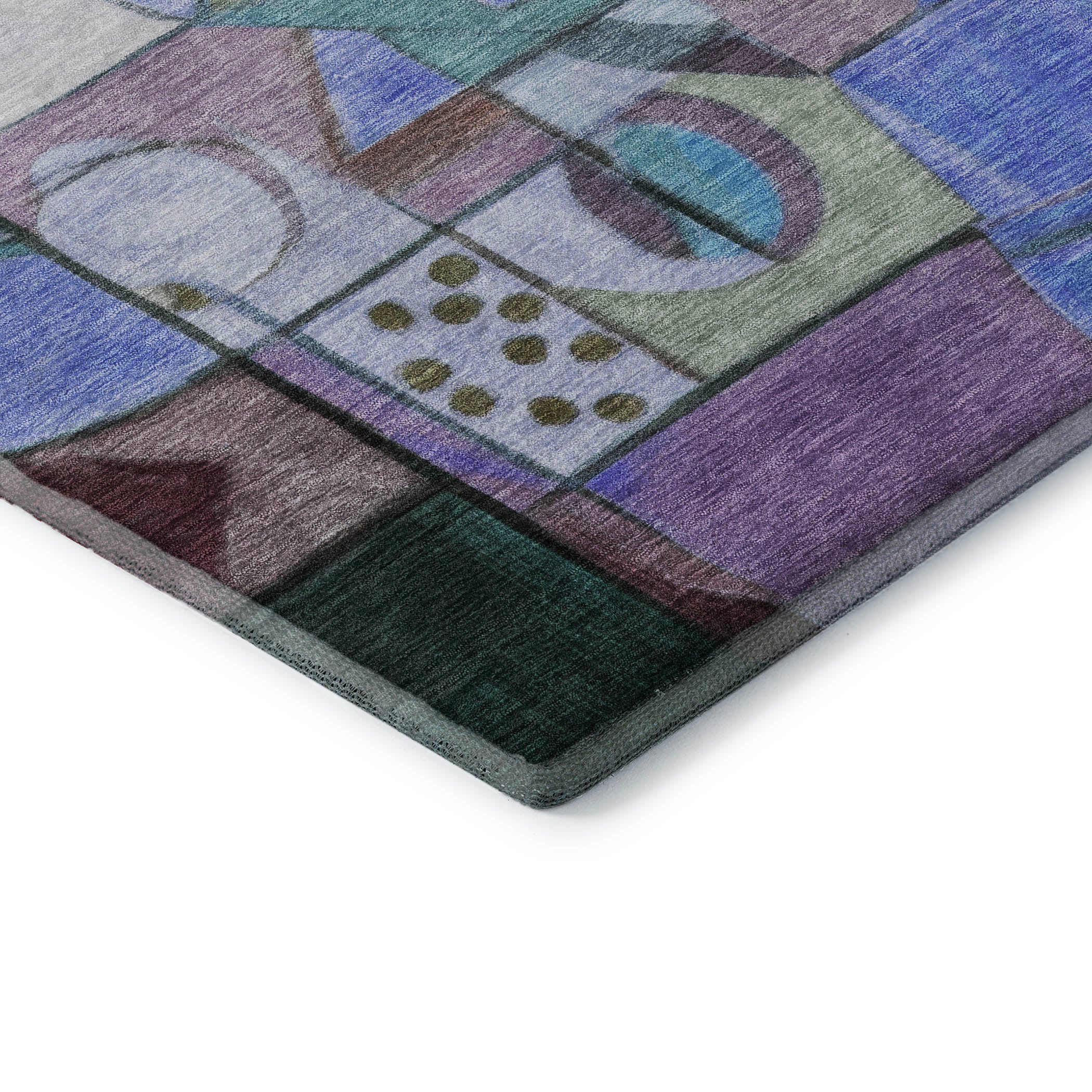 Queenstown Machine Washable Transitional Green Rug 1'8" x 2'6" #shape_Rectangle