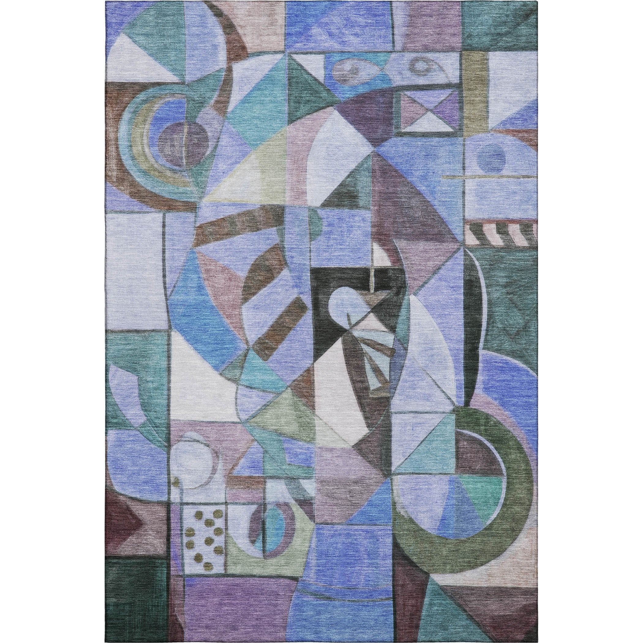 Queenstown Machine Washable Transitional Green Rug 2'6" x 3'10" #shape_Rectangle